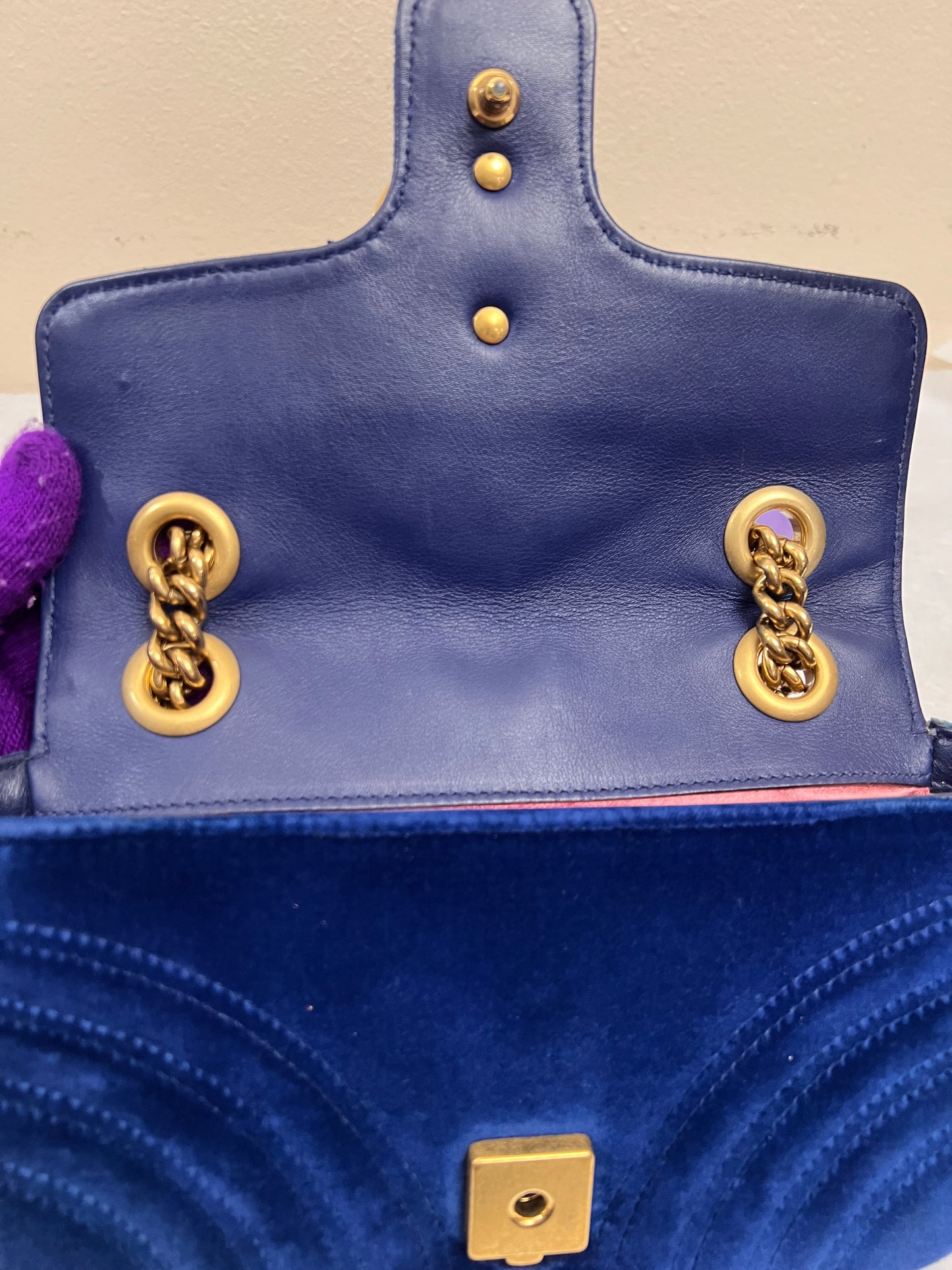 MARMONT VELVET BLUE SMALL