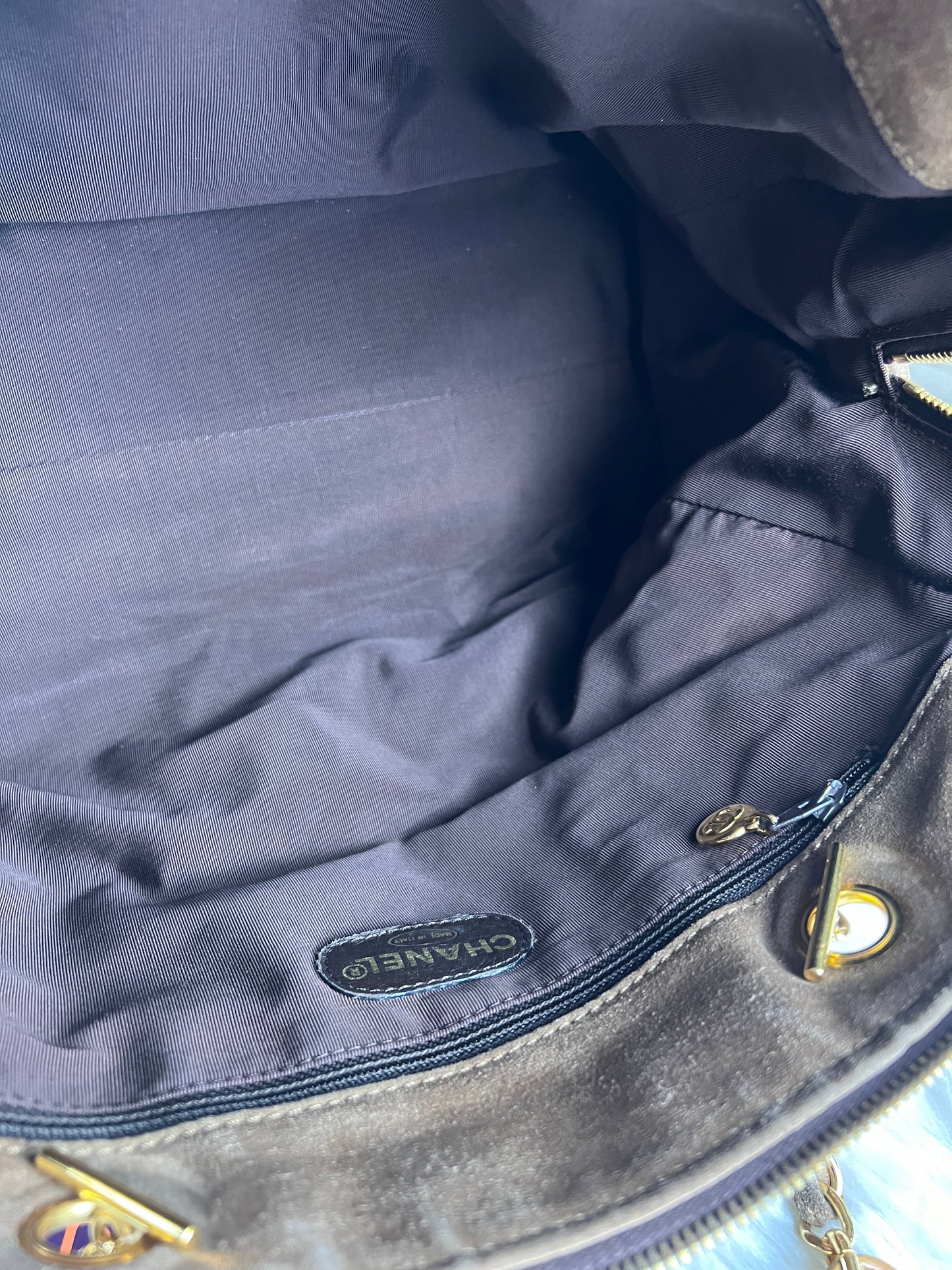 COCO MARK SUEDE TOTE BAG