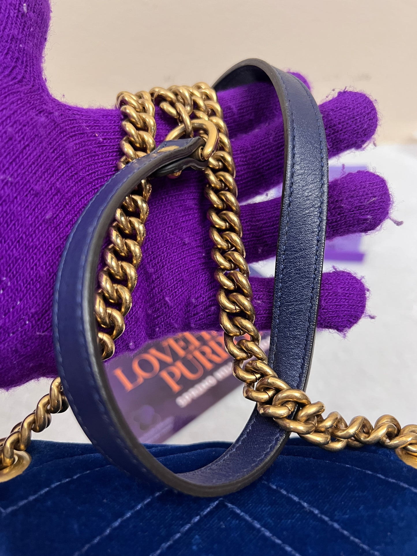 MARMONT VELVET BLUE SMALL