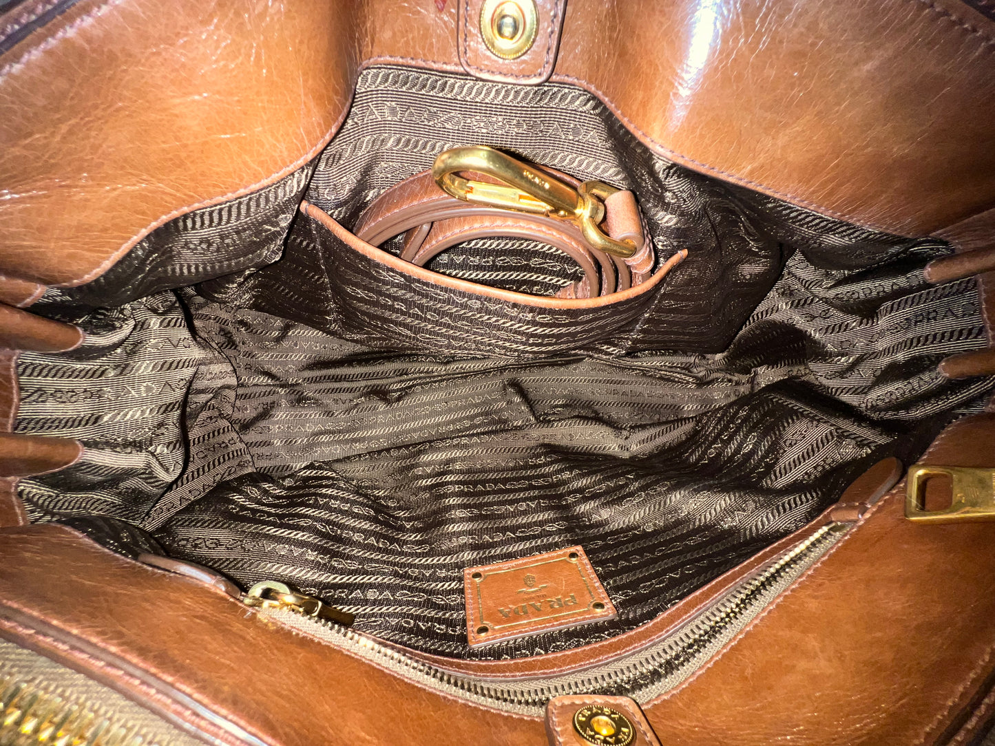 PRADA 2 WAY BROWN