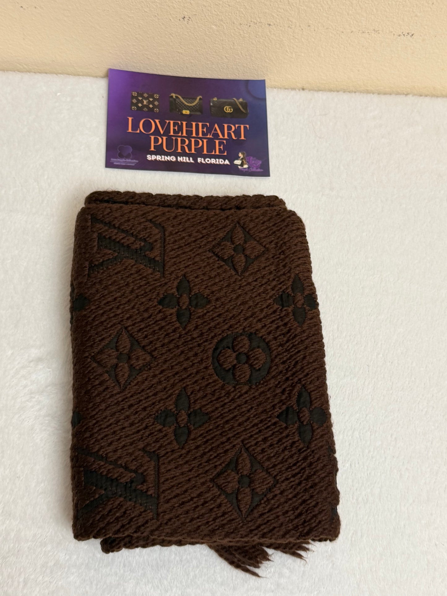 LOGOMANIA SCARF BROWN