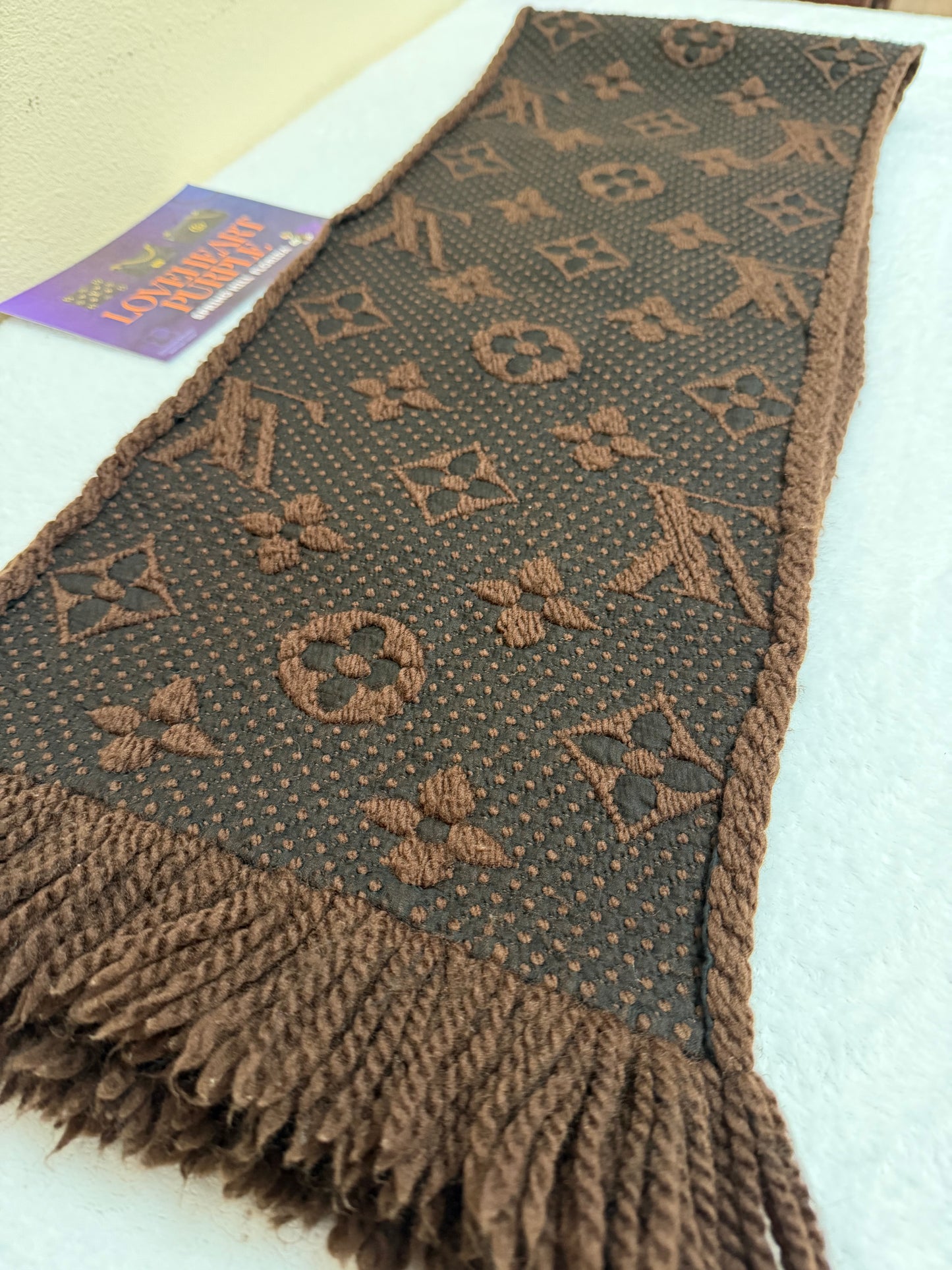 LOGOMANIA SCARF BROWN