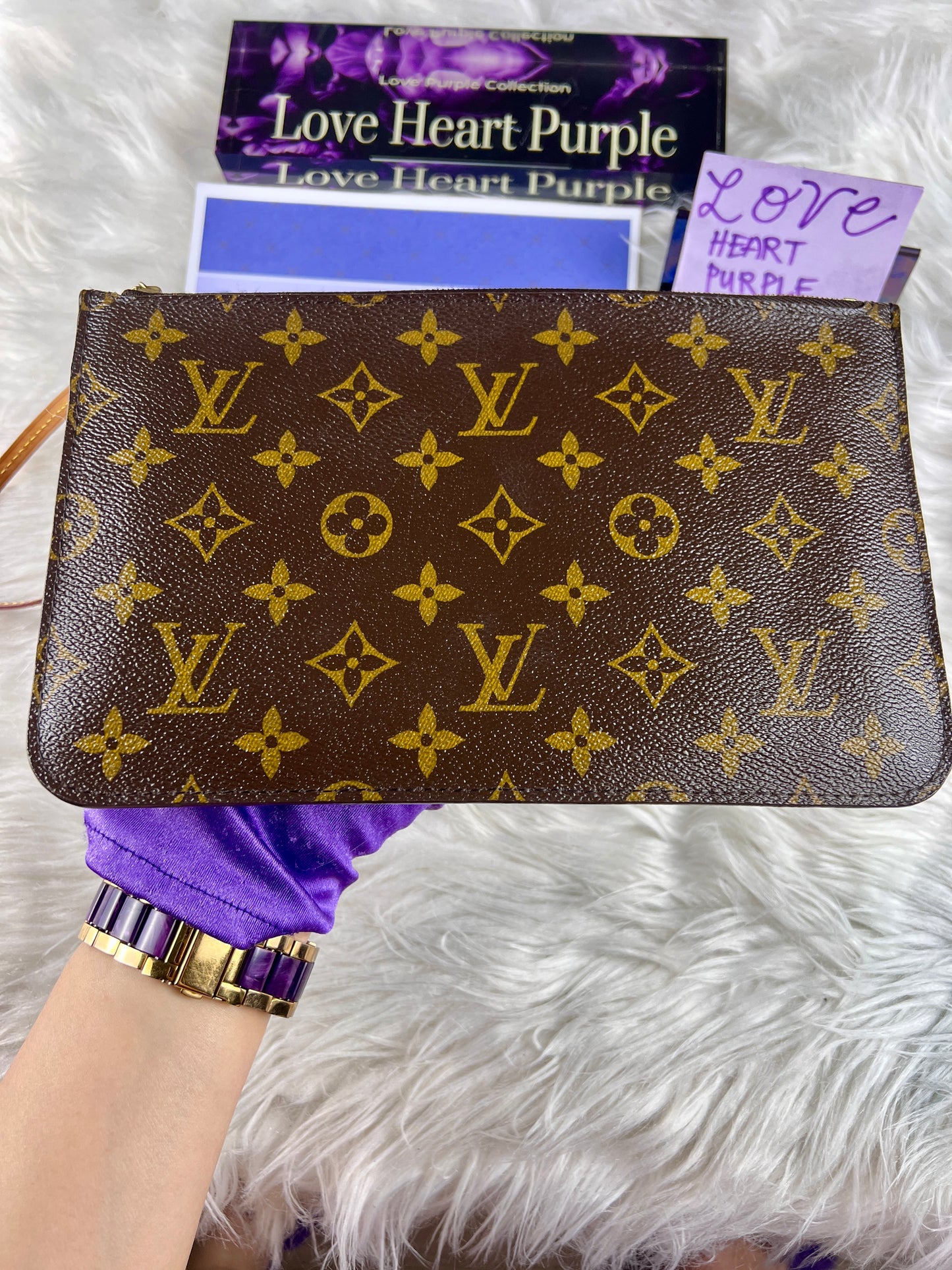 NEVERFULL POCHETTE MM MONO / MIMOSA YELLOW INTERIOR