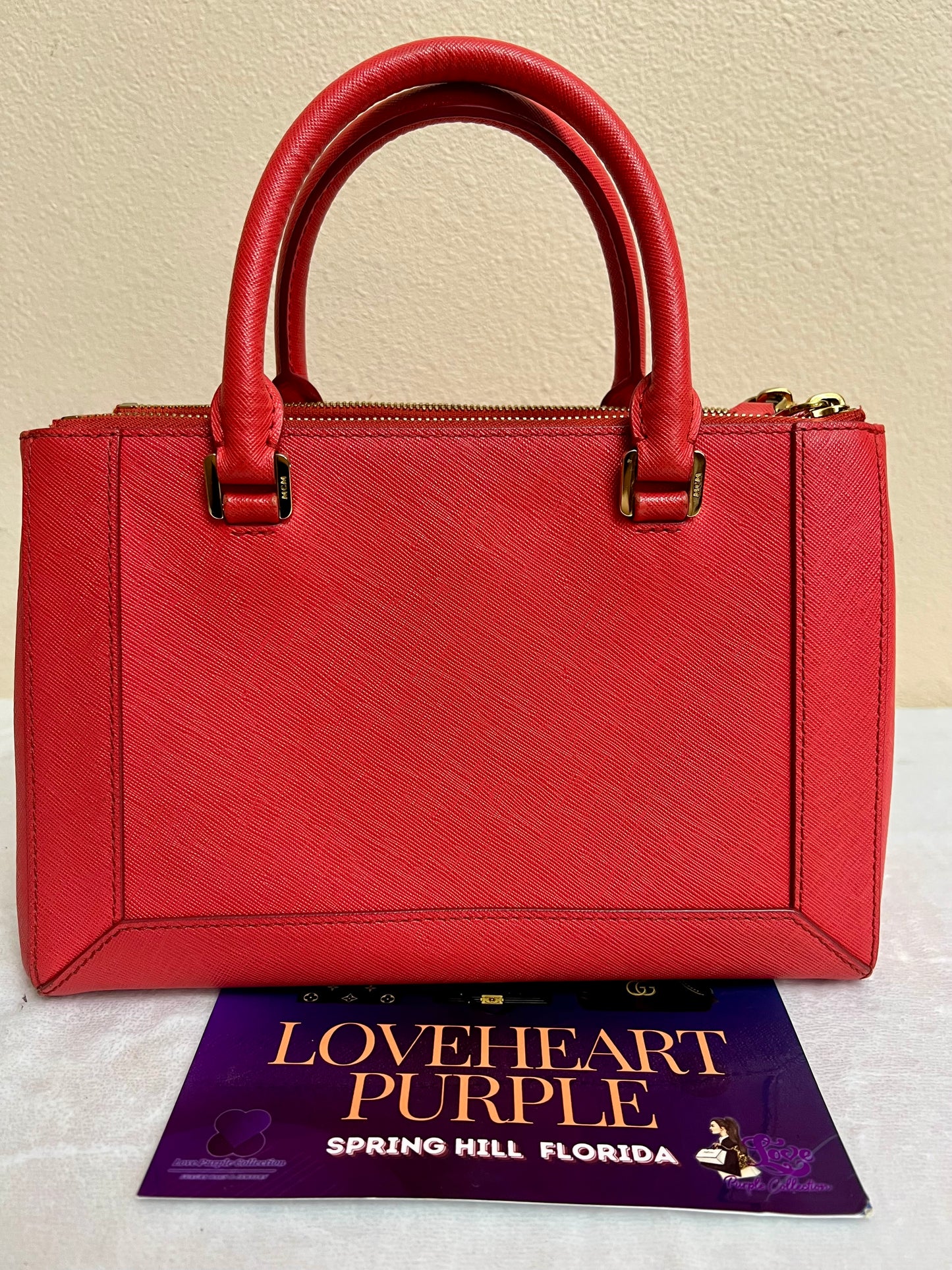 MCM SAFFIANO RED