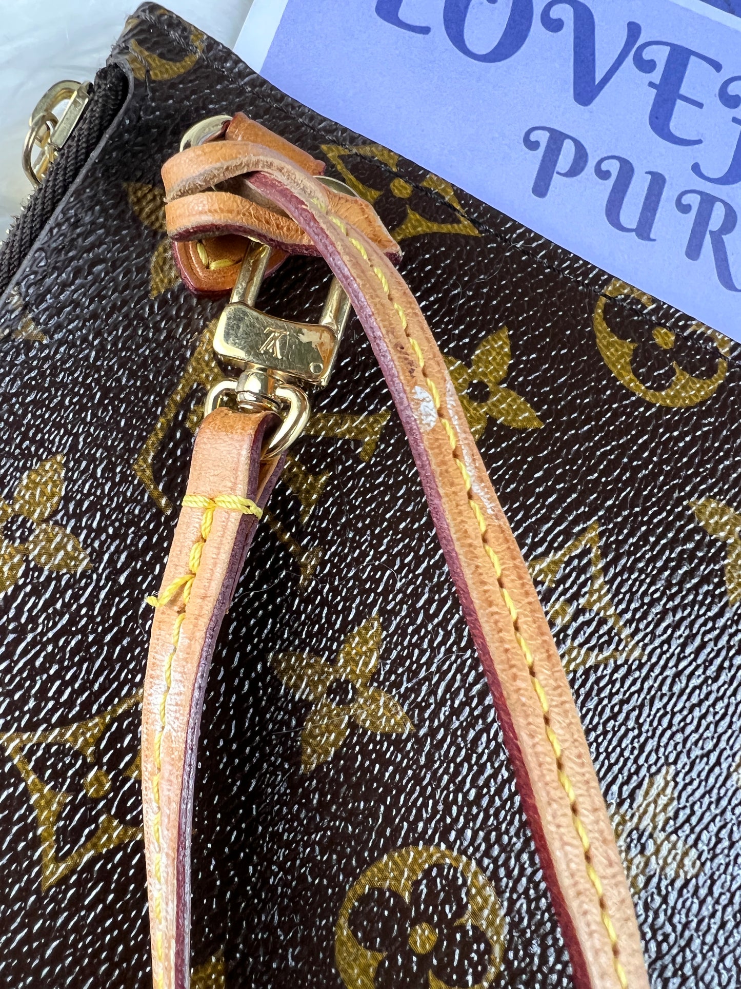 NEVERFULL POCHETTE MM MONO / MIMOSA YELLOW INTERIOR