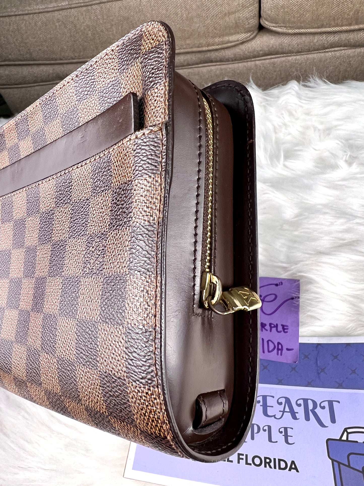 LOUIS DAMIER EBENE CLUTCH