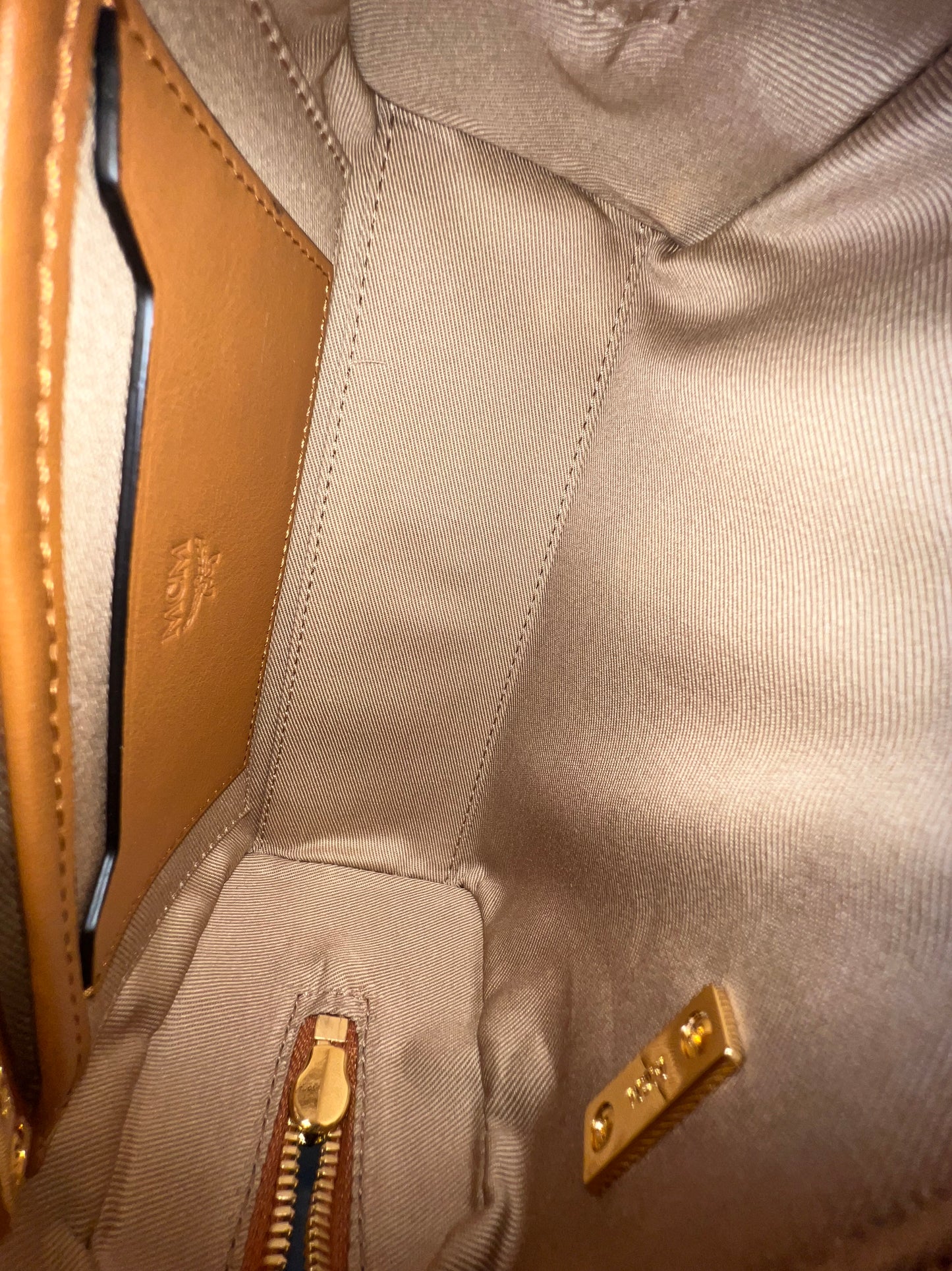 MCM MINI BOSTON COGNAC