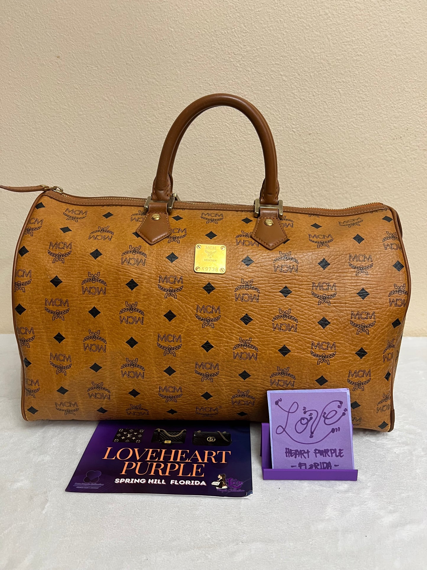 MCM DUFFLE 40 COGNAC