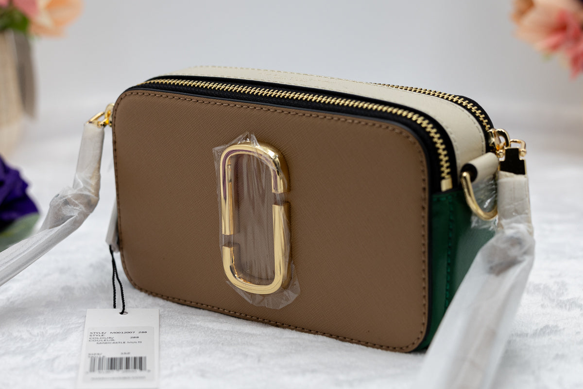 Marc Jacobs Camera Bag Cream, brown and Green