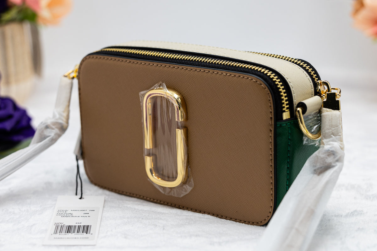 Marc Jacobs Camera Bag Cream, brown and Green