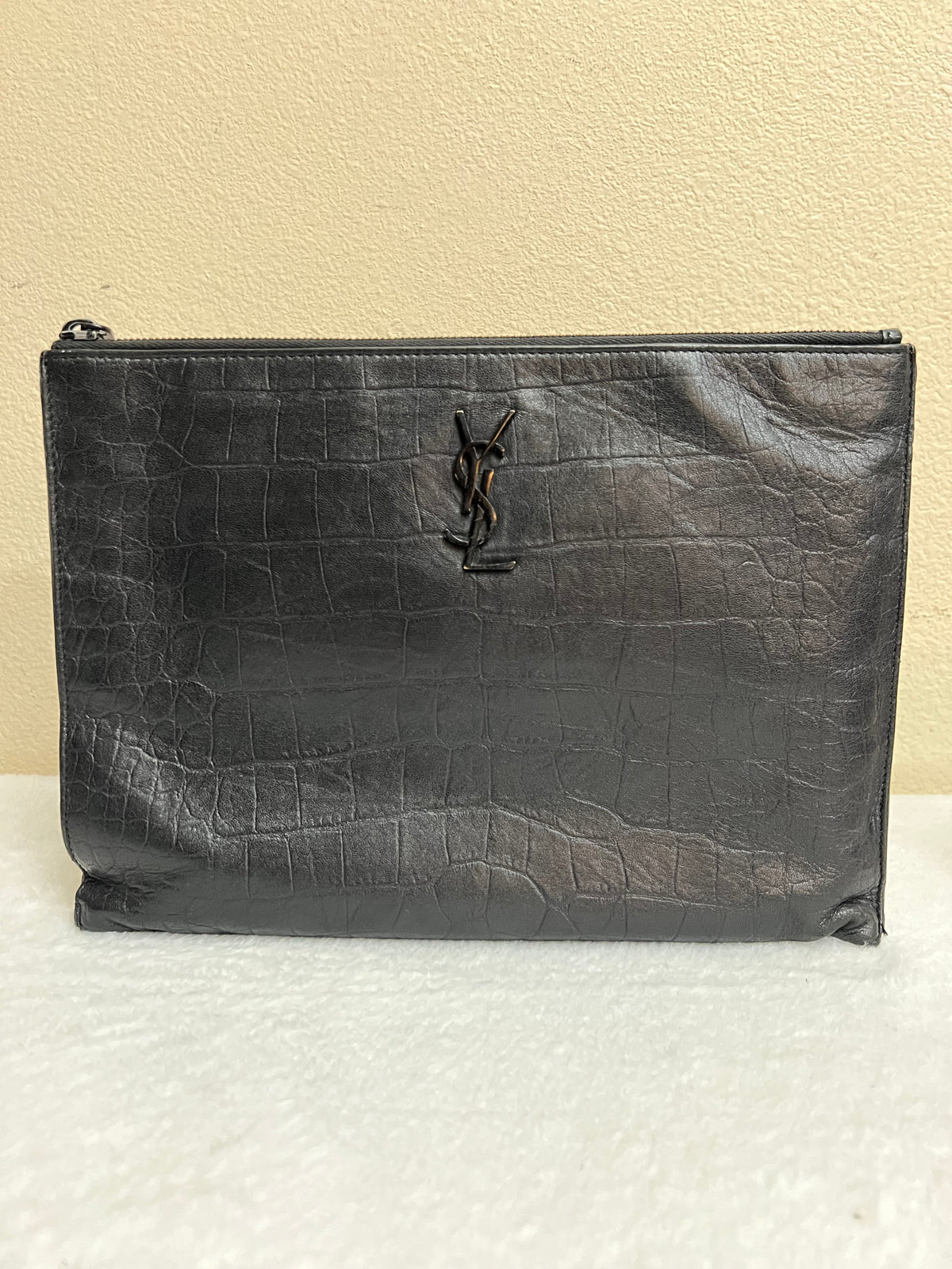 YSL CROC CLUTCH
