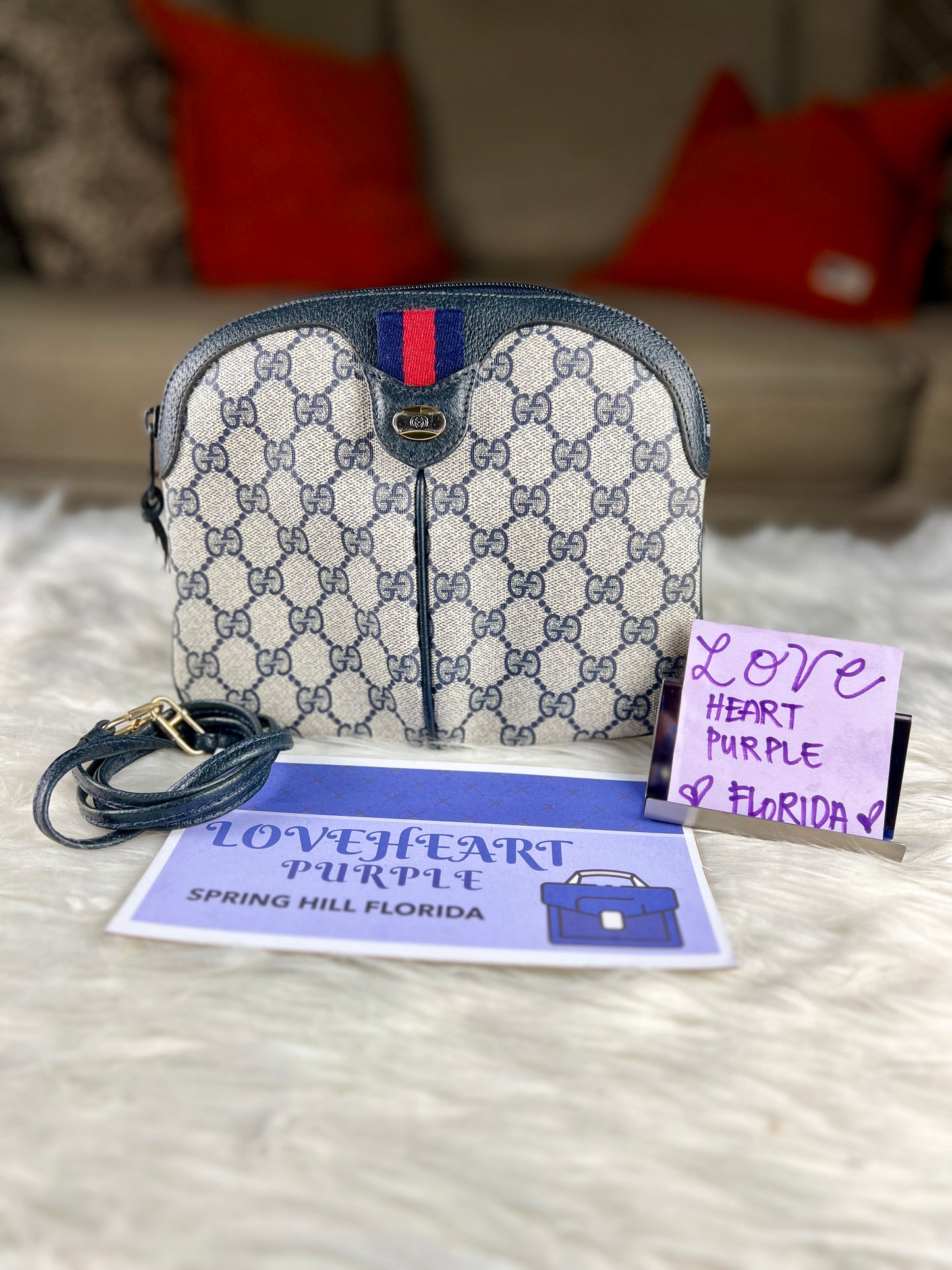 SUPREME NAVY SHERRYLINE VINTAGE CROSSBODY BAG