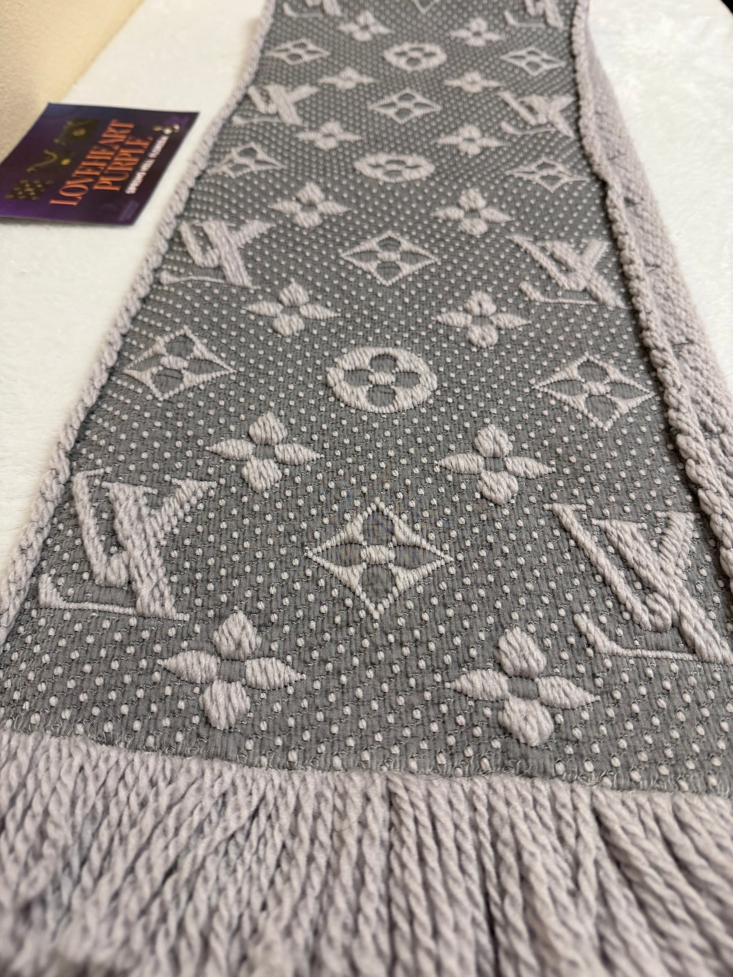 LOGOMANIA SCARF GRAYISH LILAC