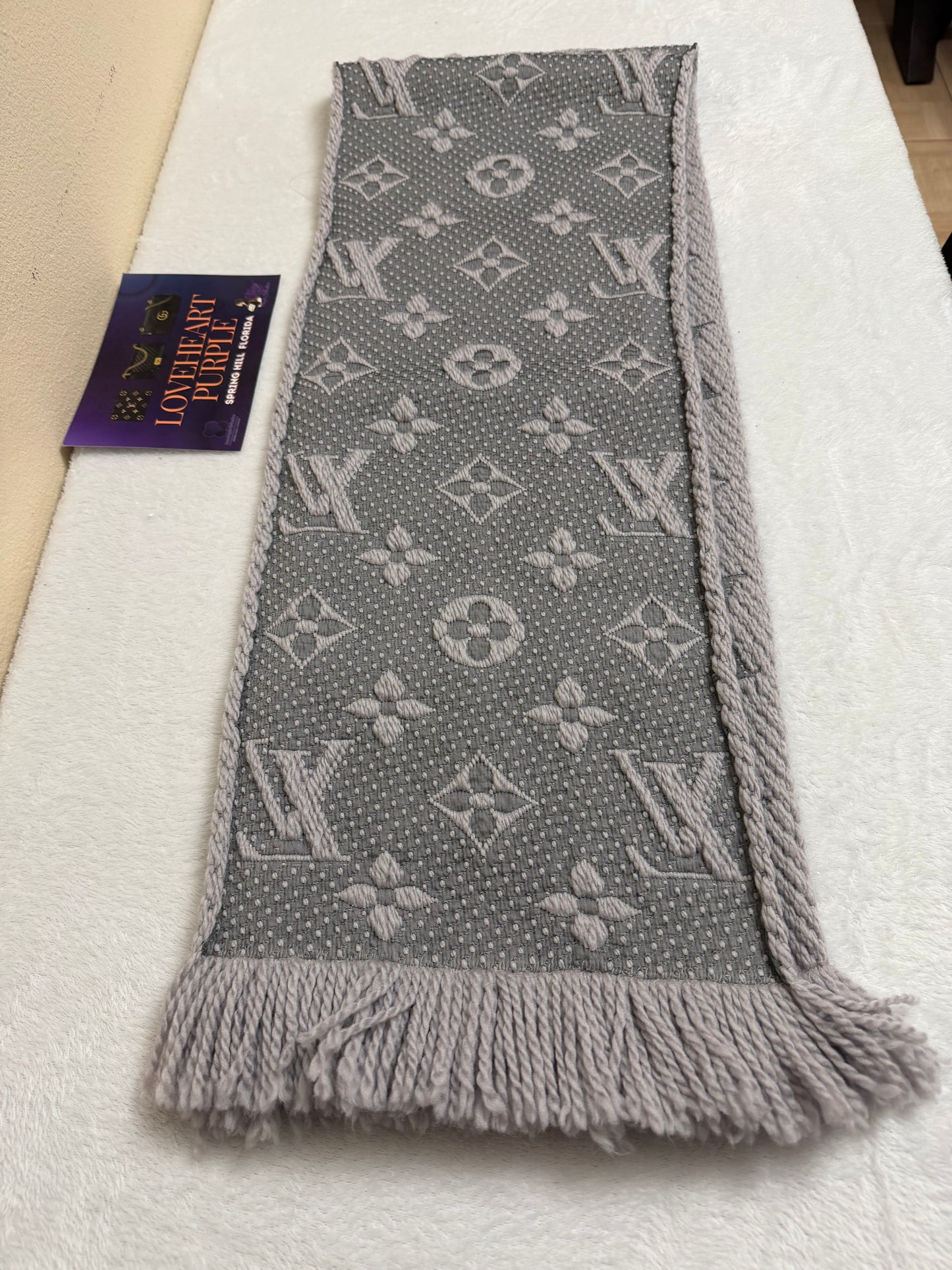 LOGOMANIA SCARF GRAYISH LILAC