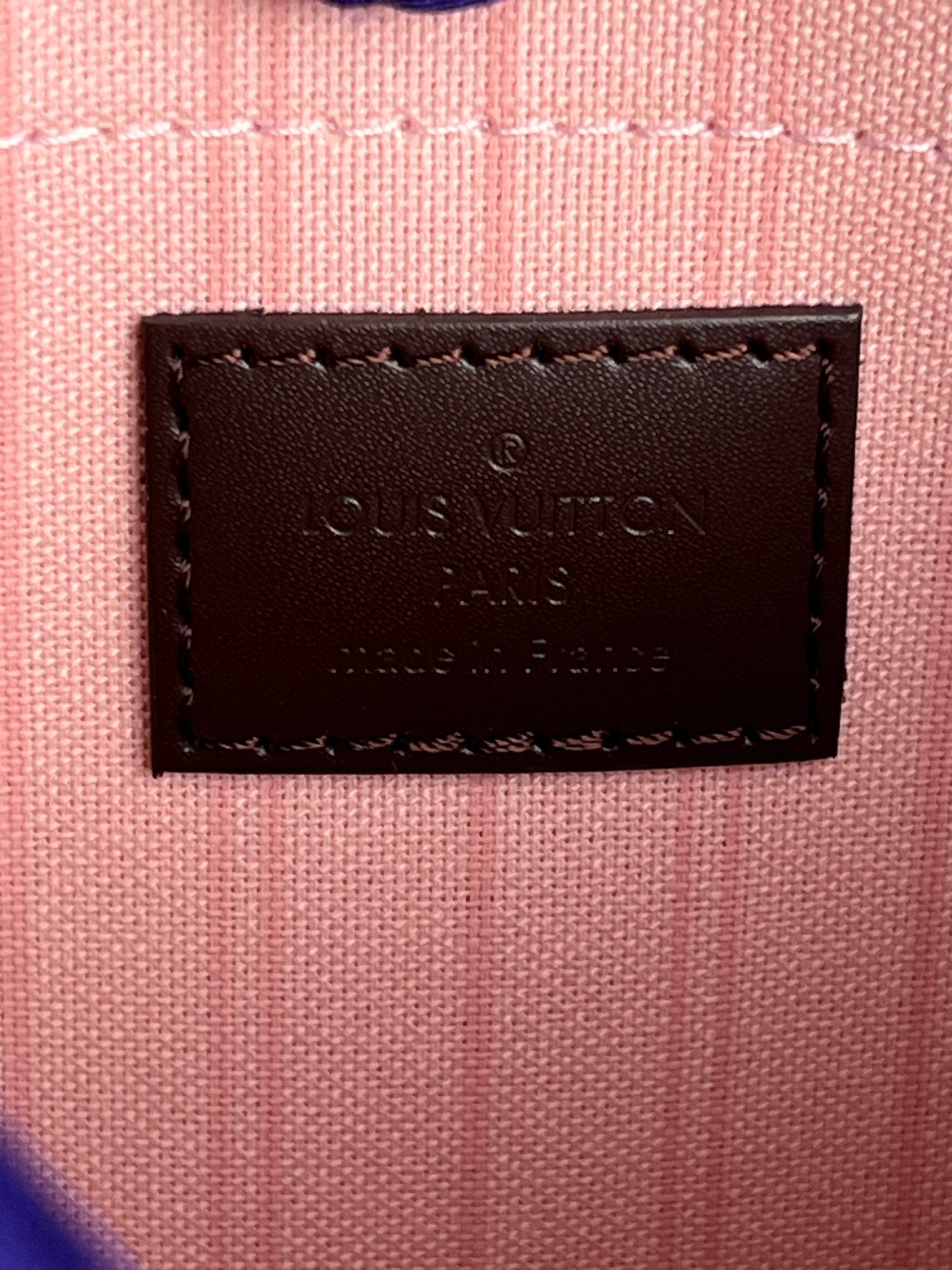 NEVERFULL POCHETTE MM DAMIER / LIGHT PINK INTERIOR