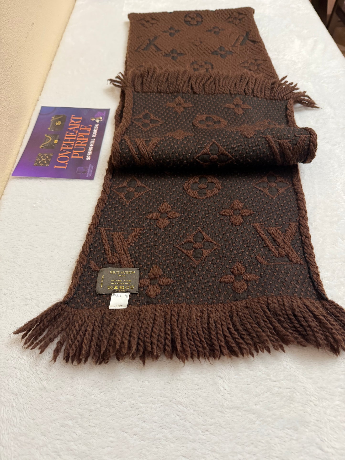 LOGOMANIA SCARF BROWN