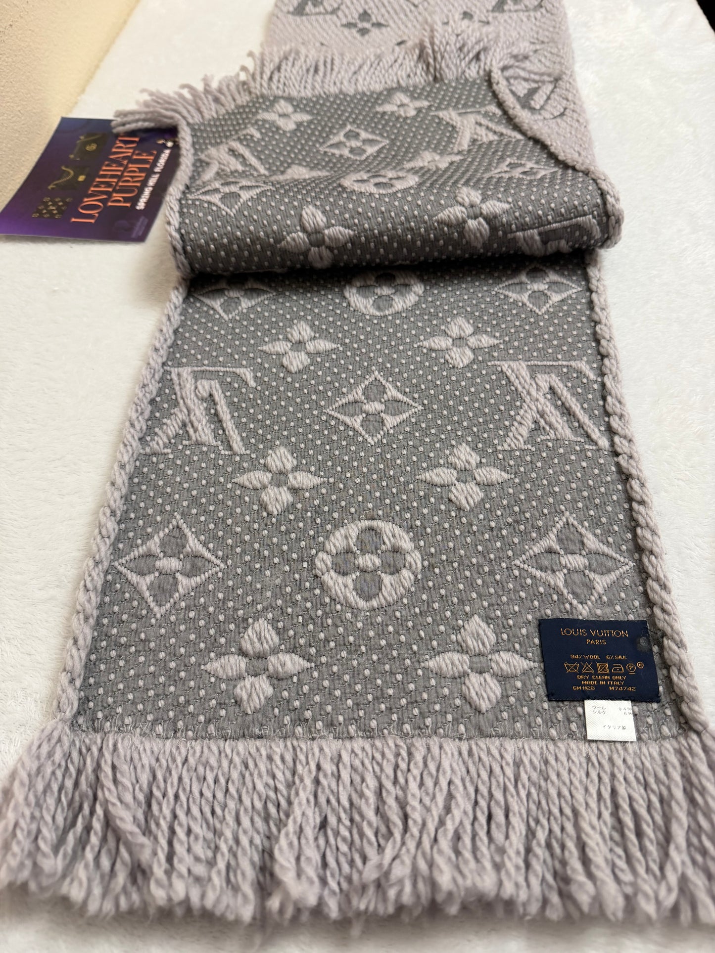 LOGOMANIA SCARF GRAYISH LILAC