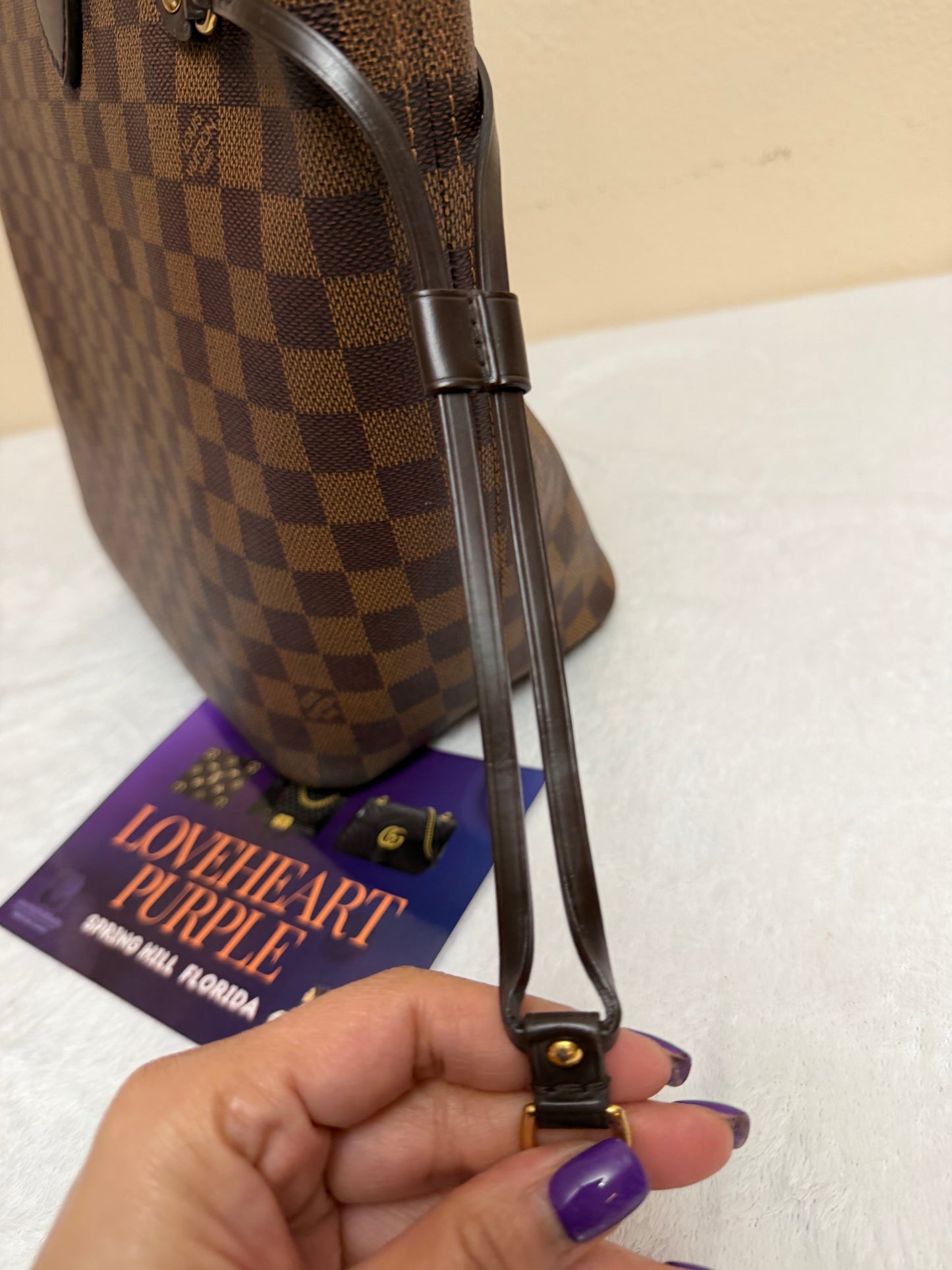 NEVERFULL MM W/ POUCH DAMIER EBENE