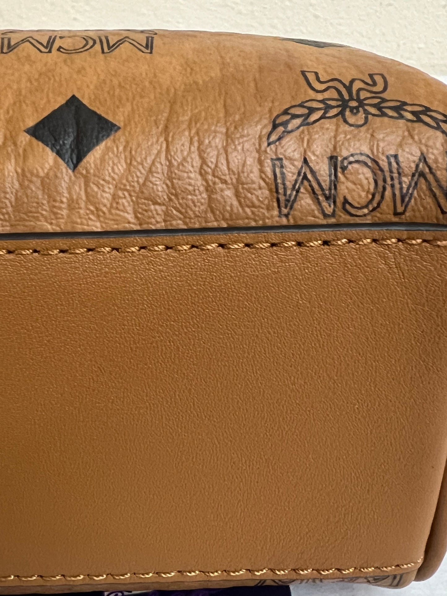 MCM MINI BOSTON COGNAC