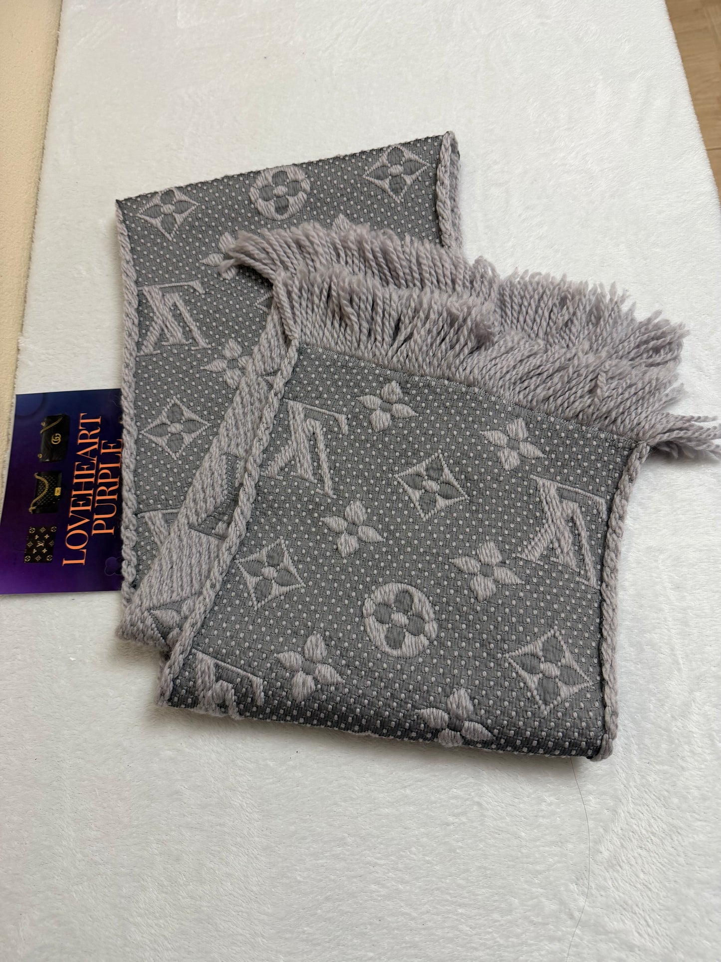 LOGOMANIA SCARF GRAYISH LILAC