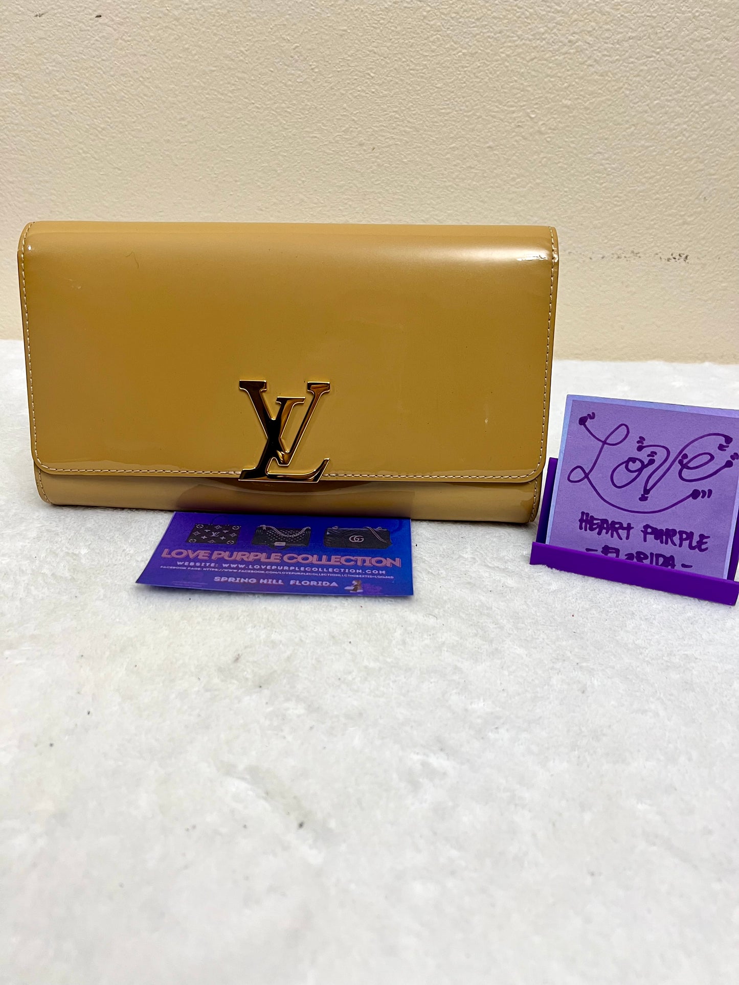 LOUISE CLUTCH VERNIS YELLOW