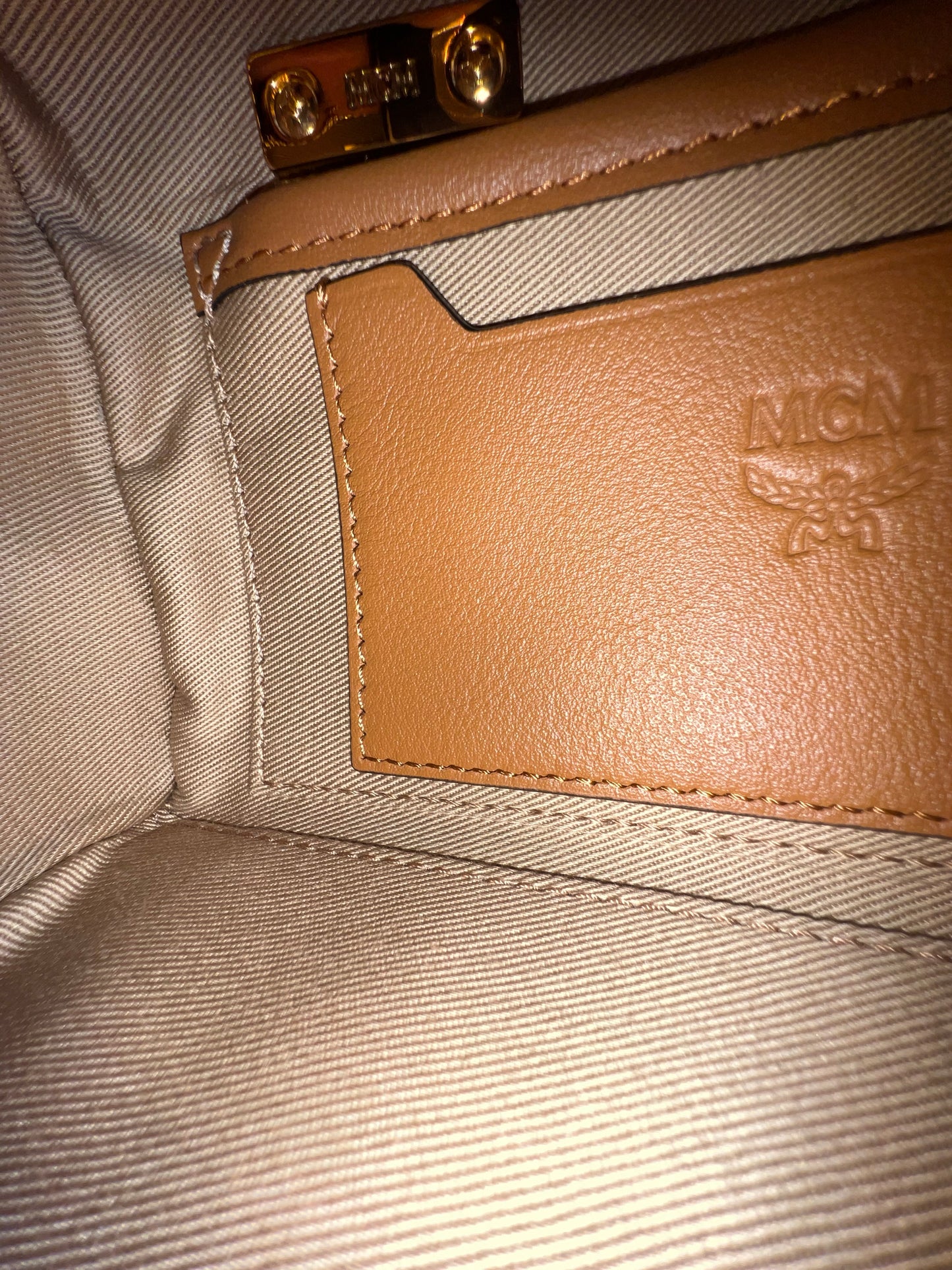 MCM MINI BOSTON COGNAC