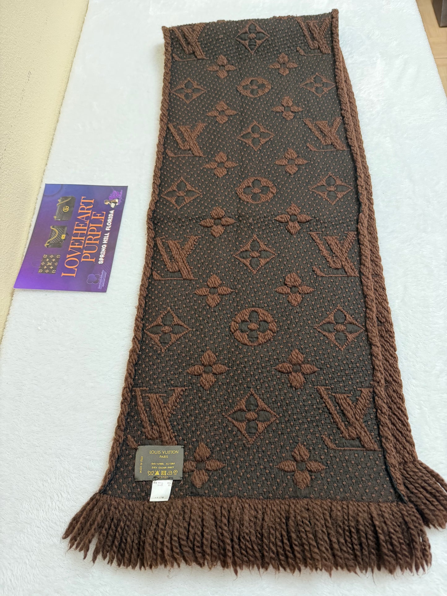 LOGOMANIA SCARF BROWN