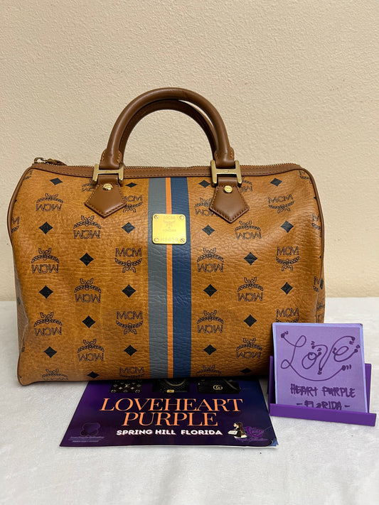 MCM BOSTON 30 COGNAC