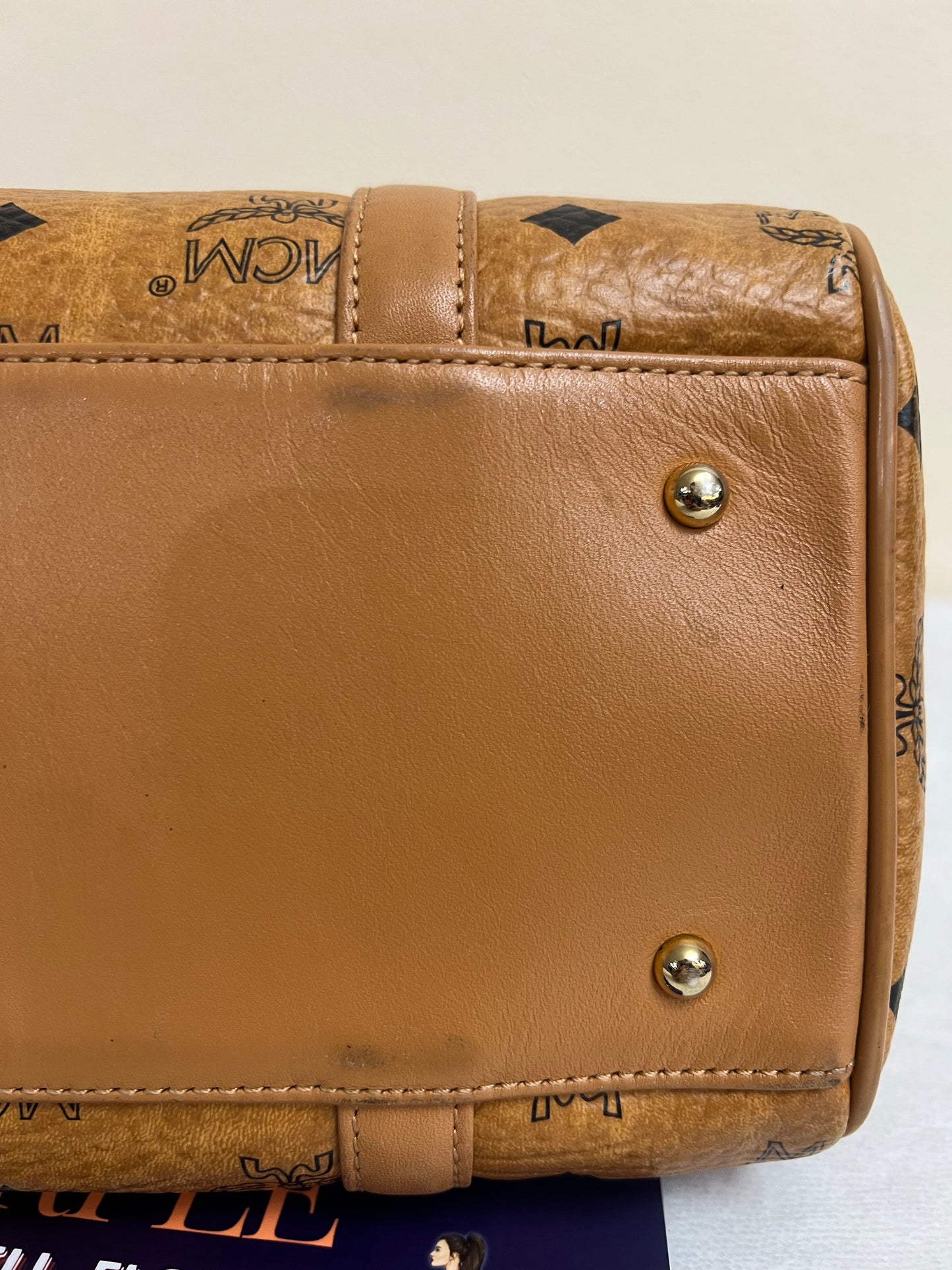 MCM COGNAC BOSTON 20 w/ STRAP