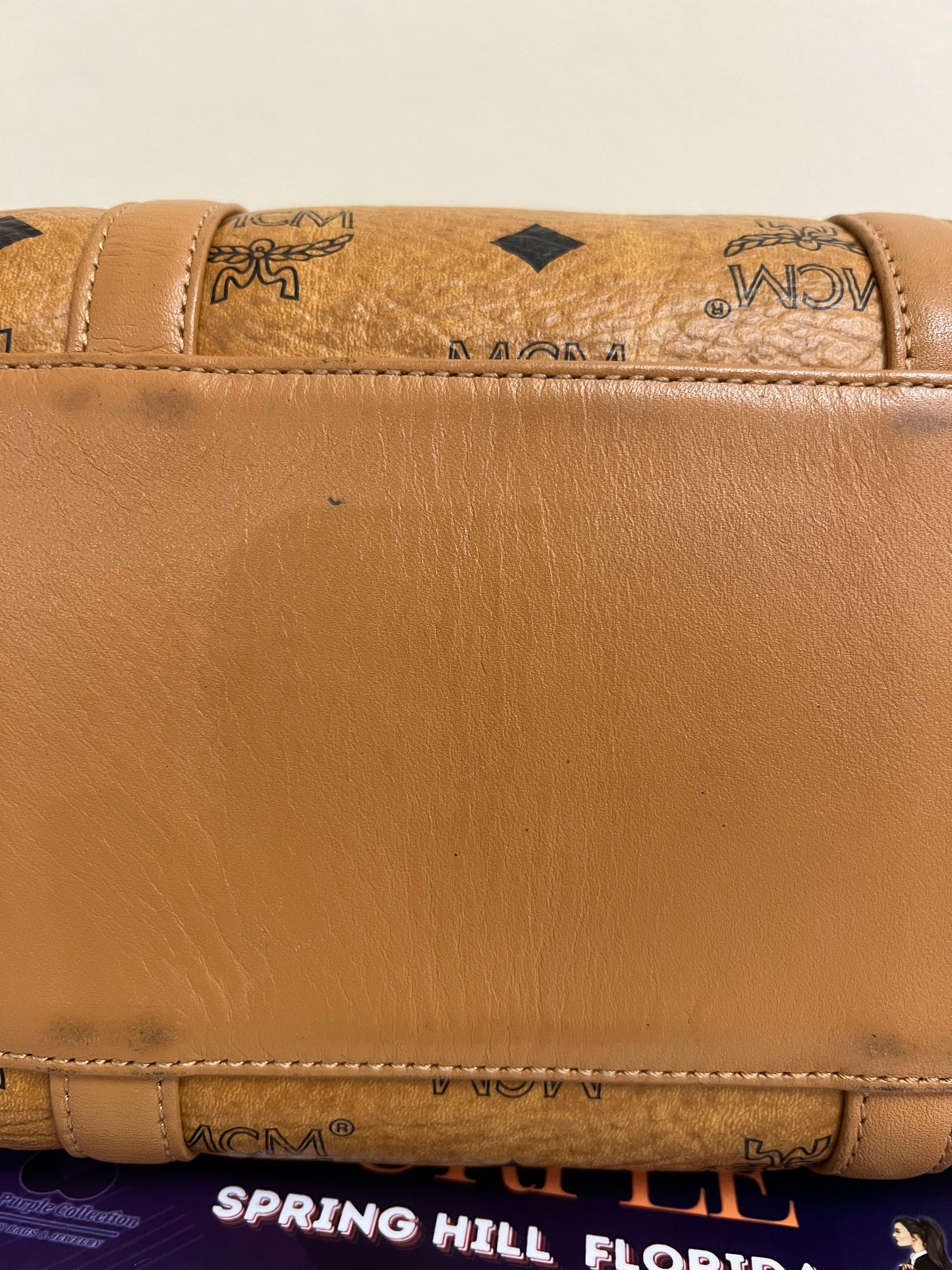 MCM COGNAC BOSTON 20 w/ STRAP