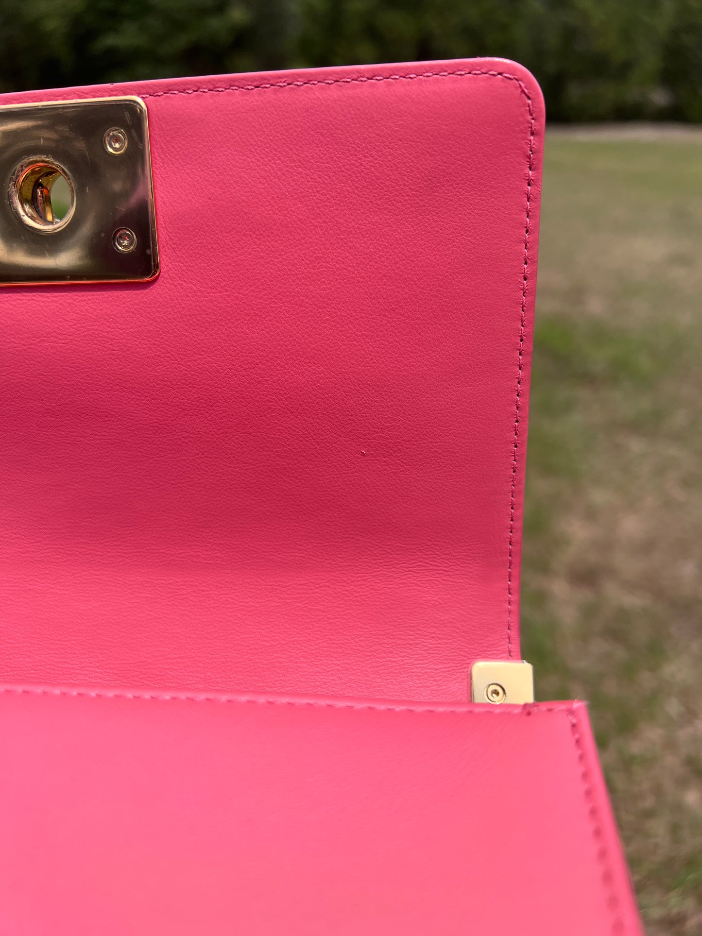 BOY FLAP CHEVRON CALFSKIN SMALL PINK