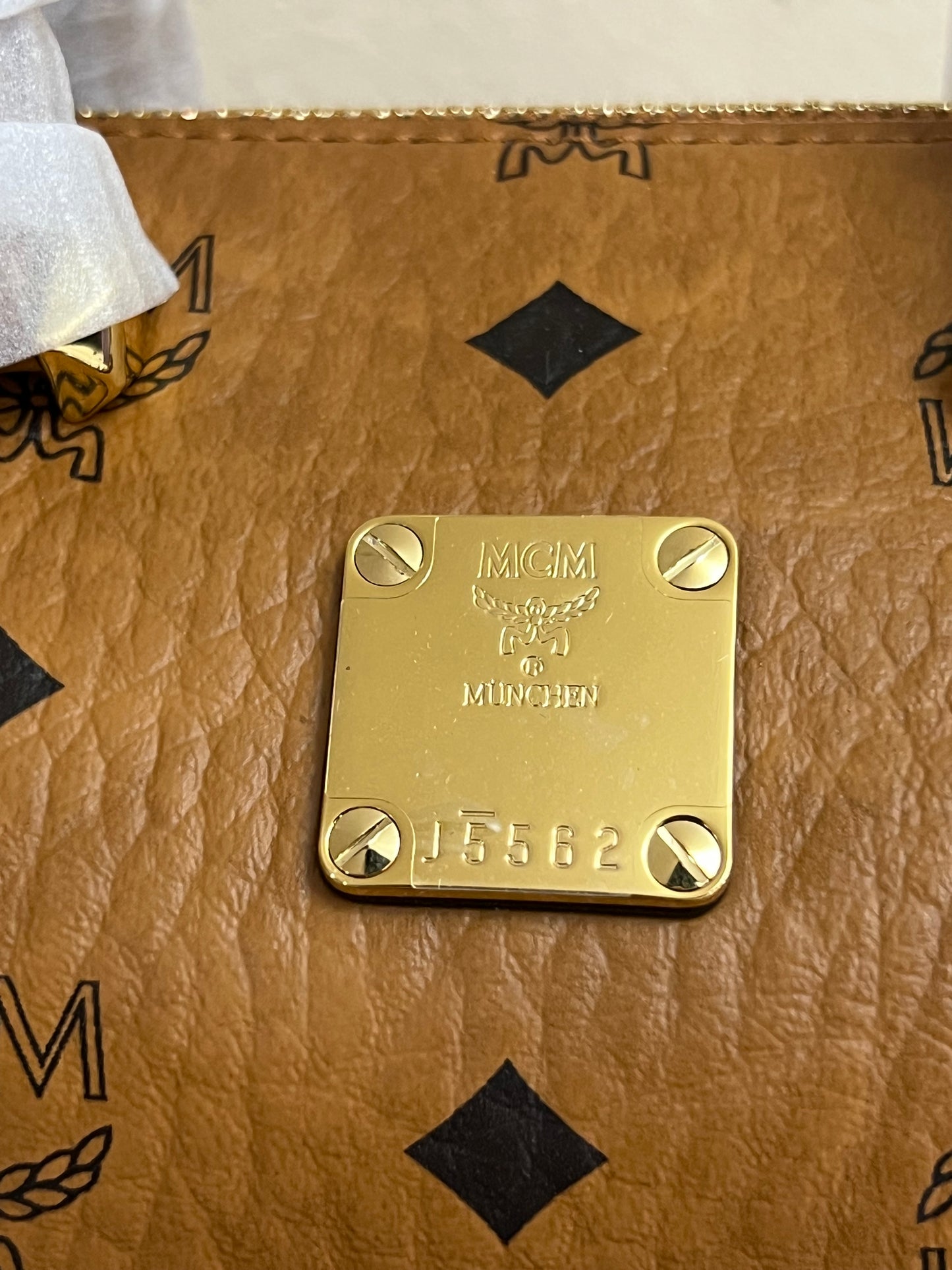 MCM MINI BOSTON COGNAC