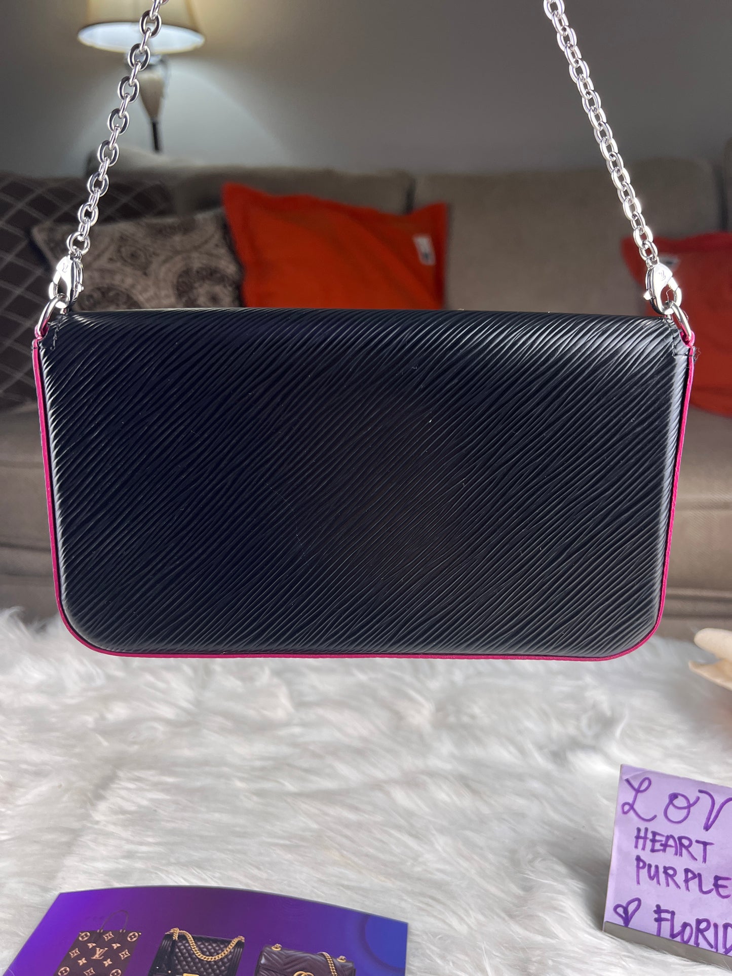 FELICIE POCHETTE EPI BLACK/PINK