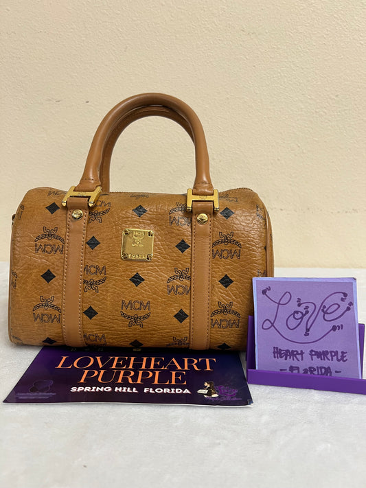 MCM COGNAC BOSTON 20 w/ STRAP