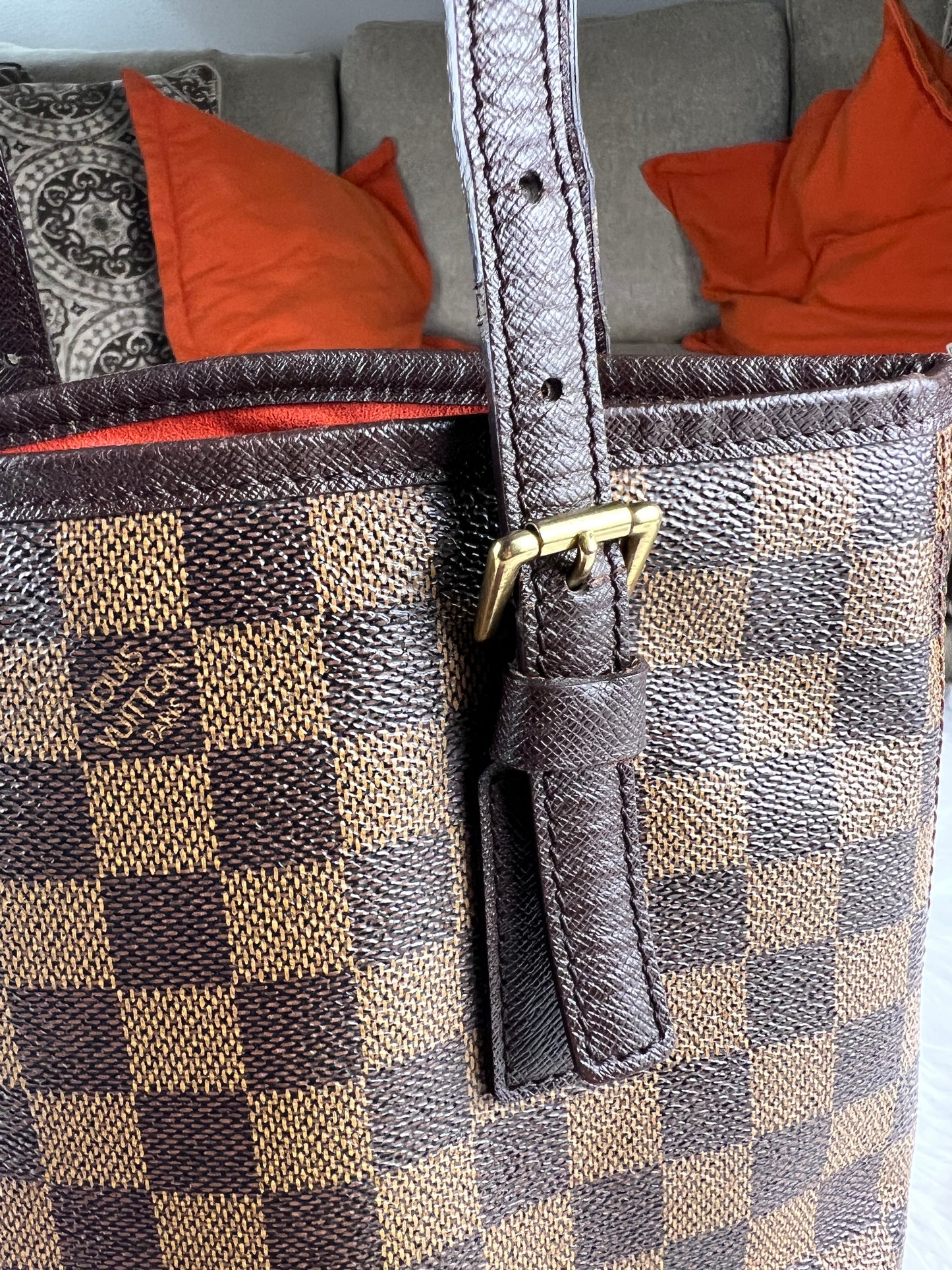 MARAIS BUCKET PM W/ POUCH DAMIER EBENE