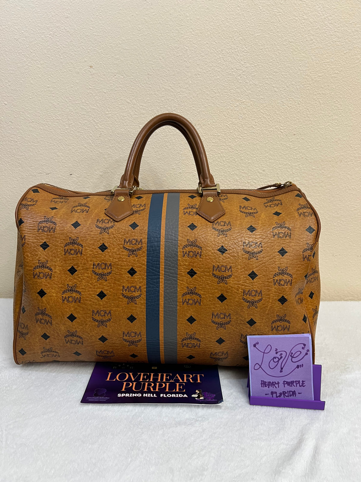 MCM DUFFLE 40 COGNAC