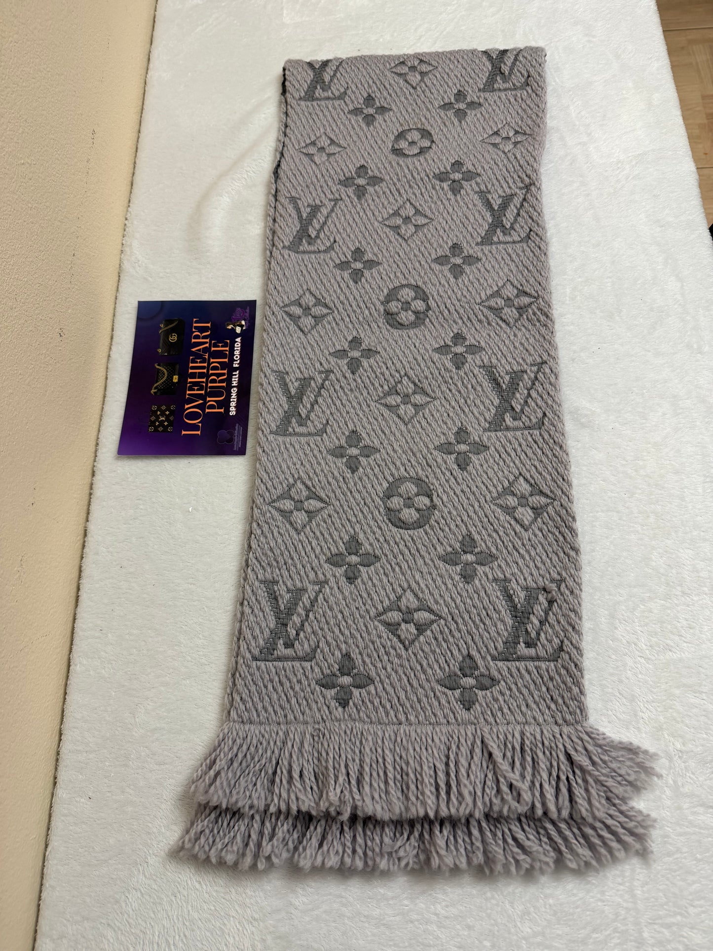 LOGOMANIA SCARF GRAYISH LILAC