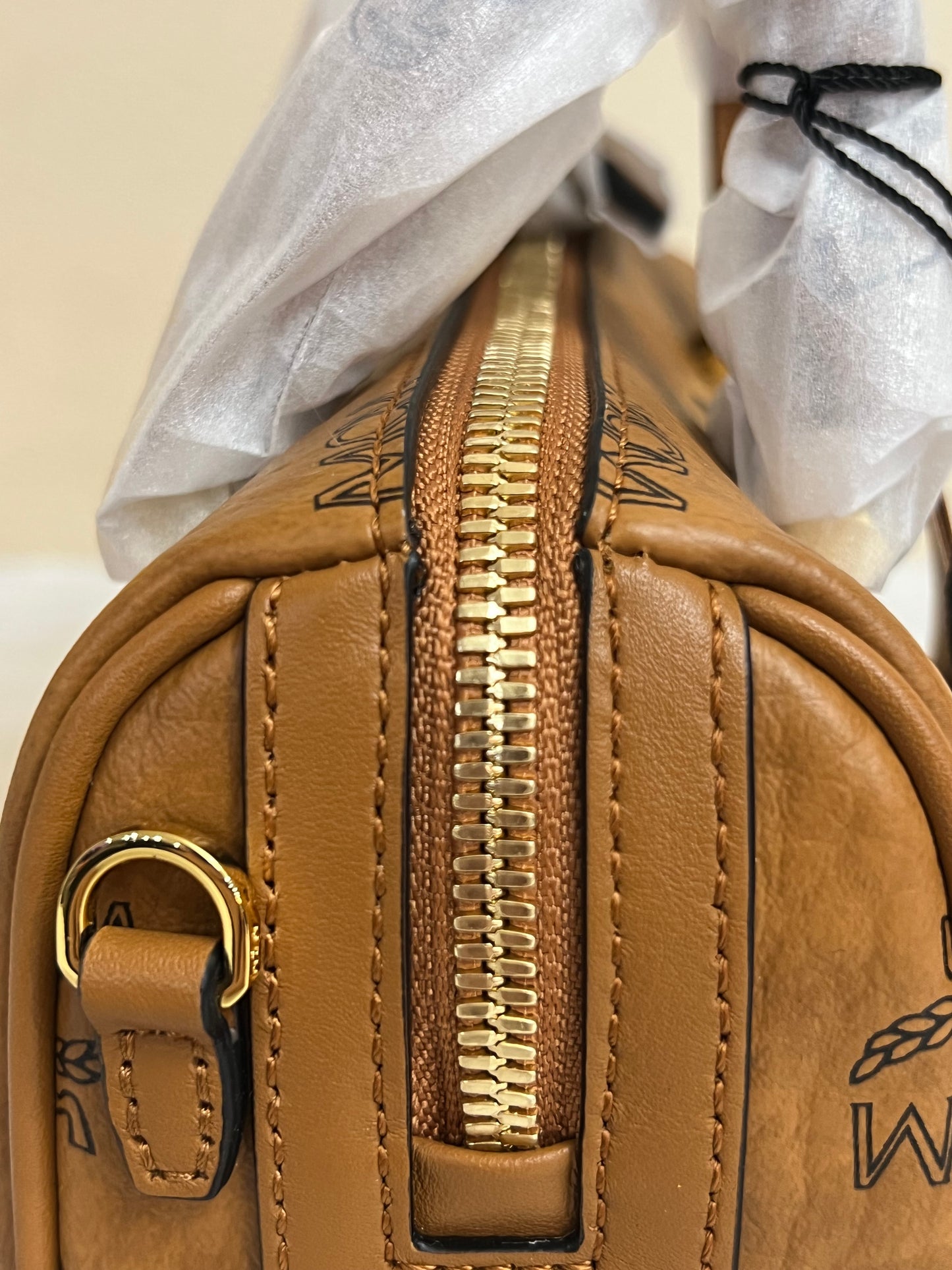 MCM MINI BOSTON COGNAC