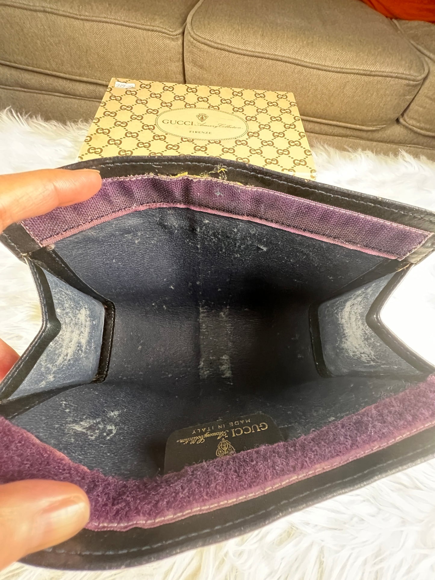 GUCCI NAVY SHERRYLINE CLUTCH