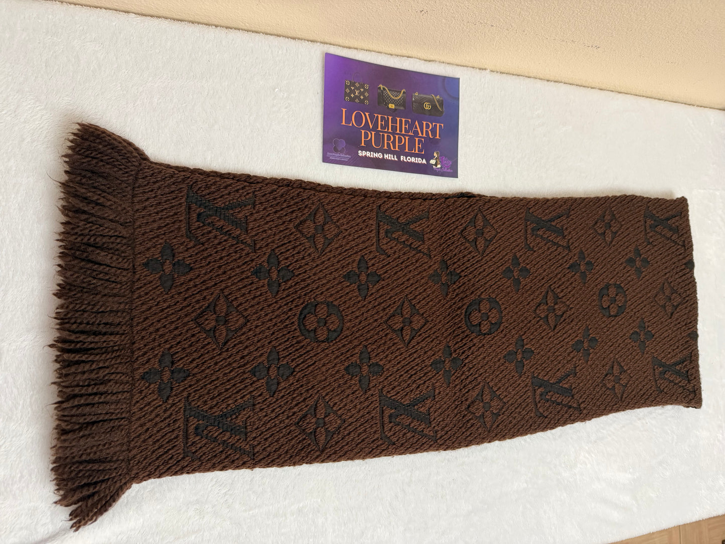 LOGOMANIA SCARF BROWN