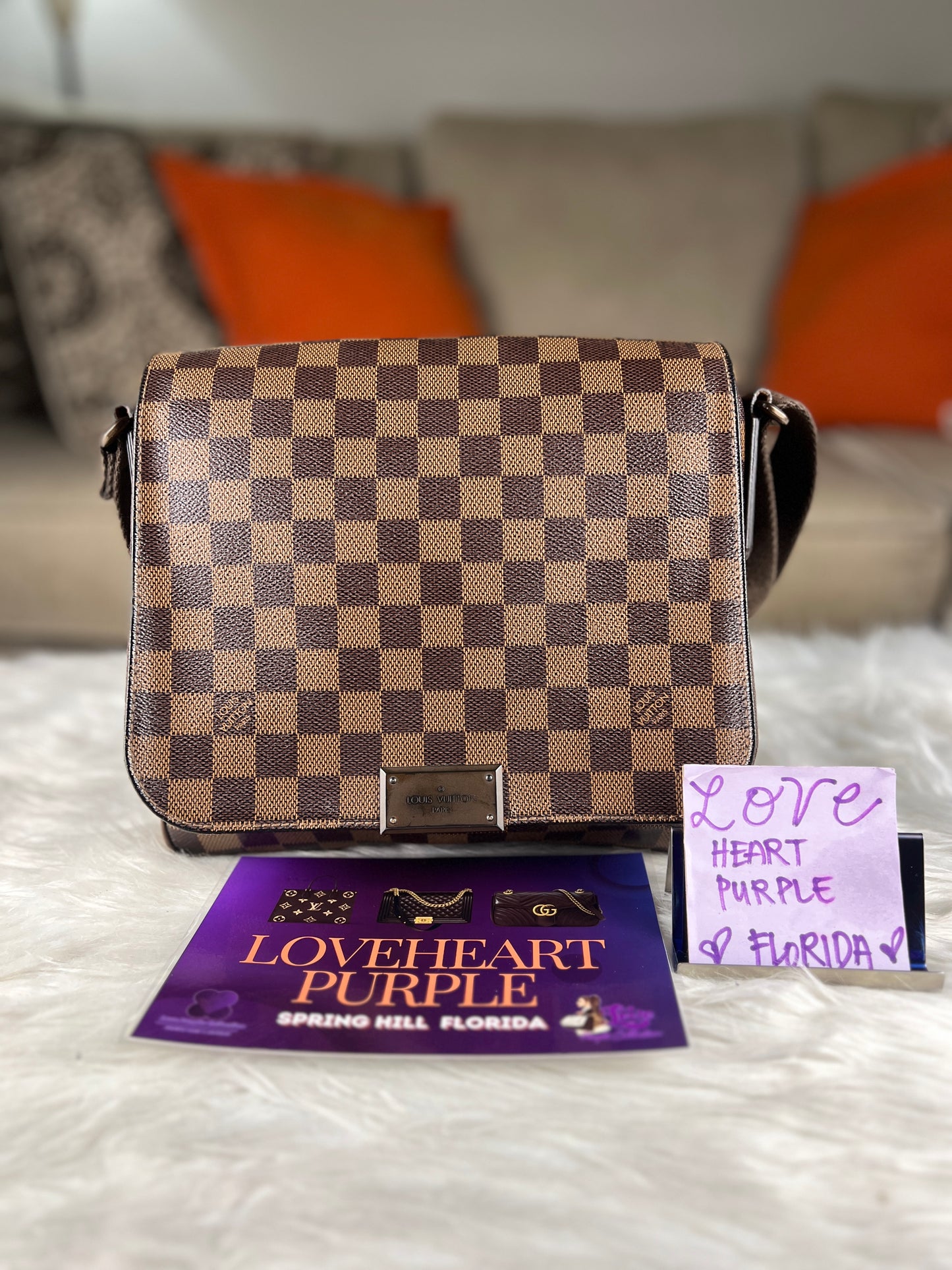 DISTRICT PM MESSENGER BAG DAMIER EBENE