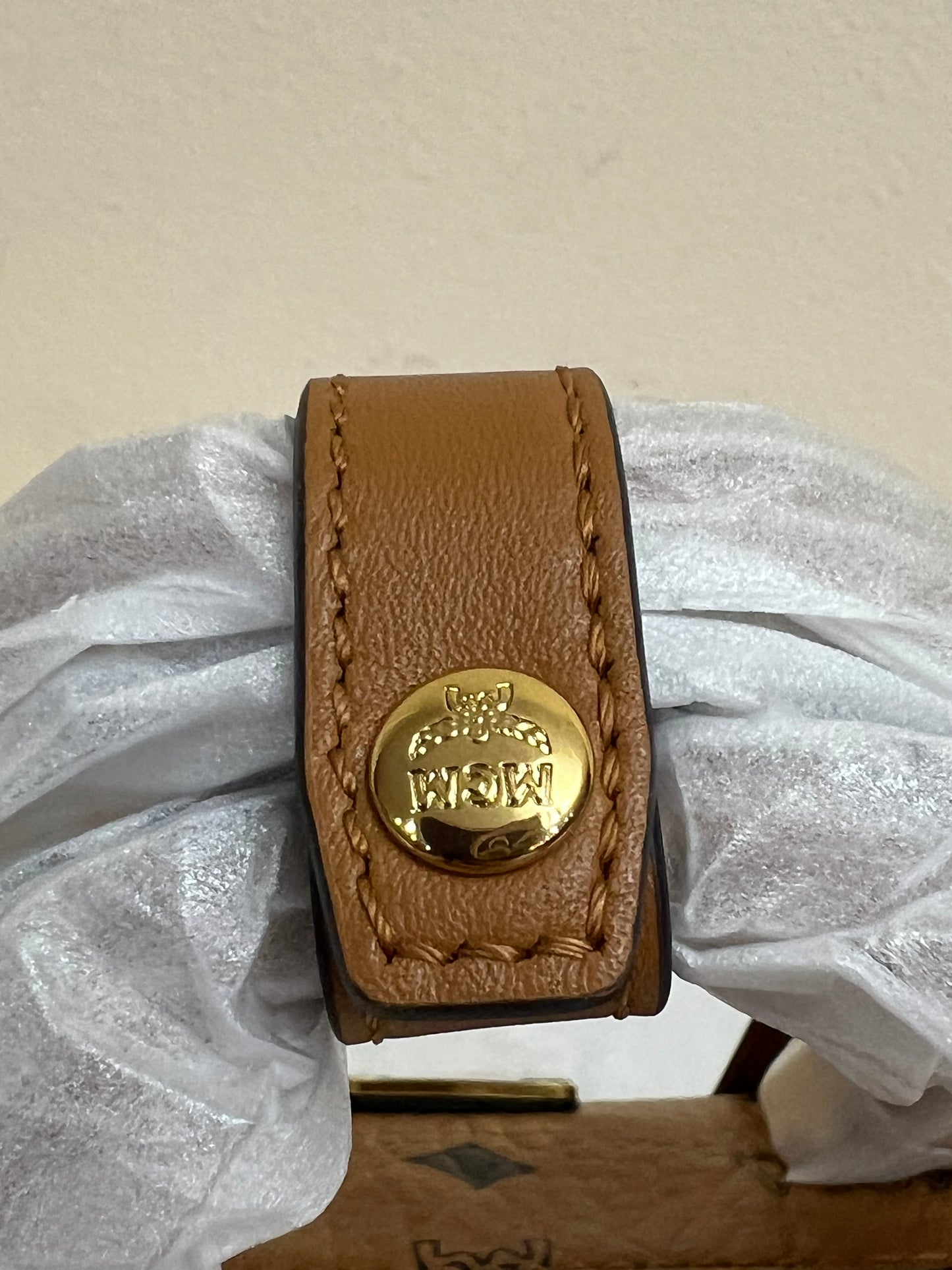 MCM MINI BOSTON COGNAC