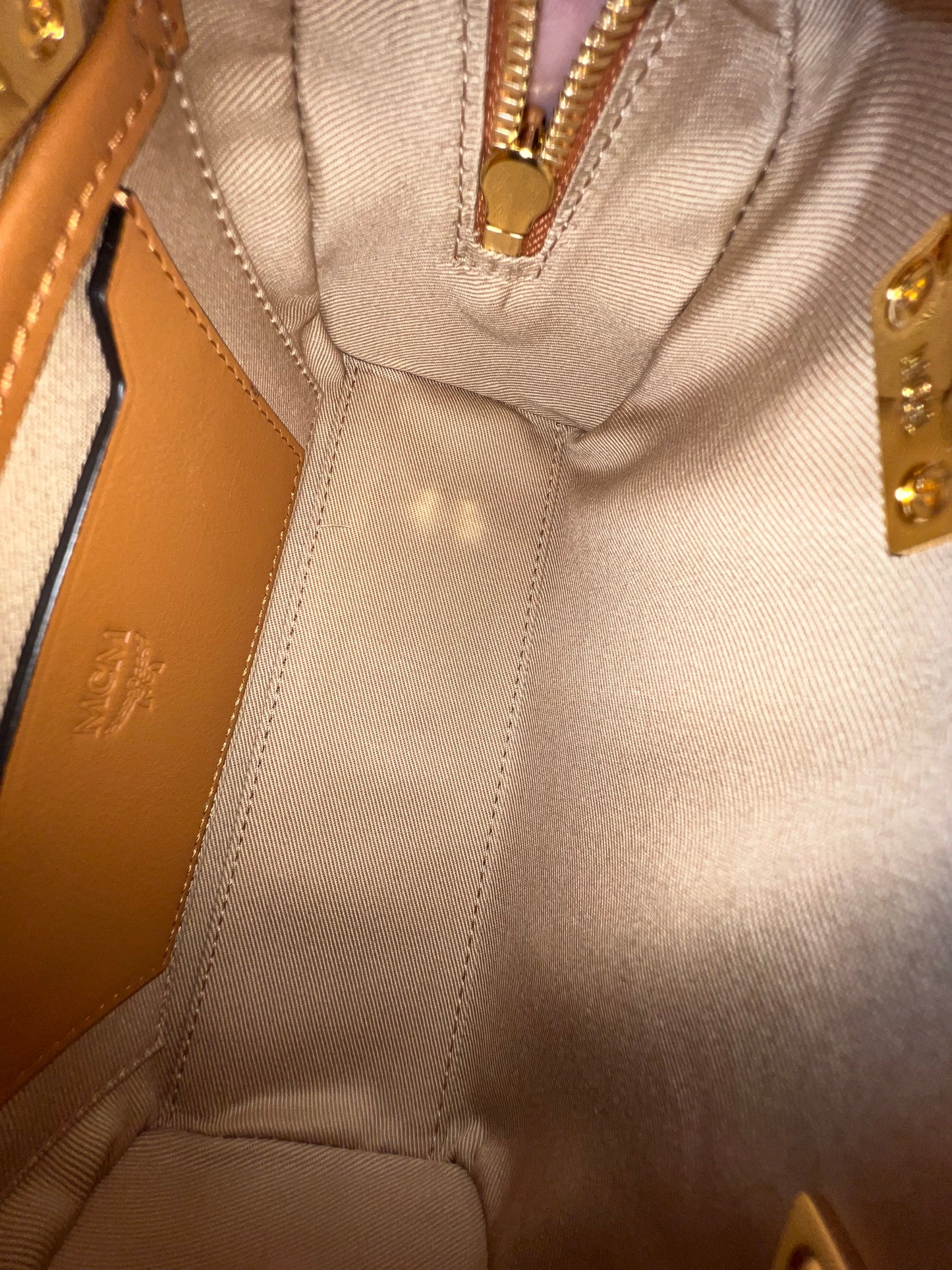 MCM MINI BOSTON COGNAC