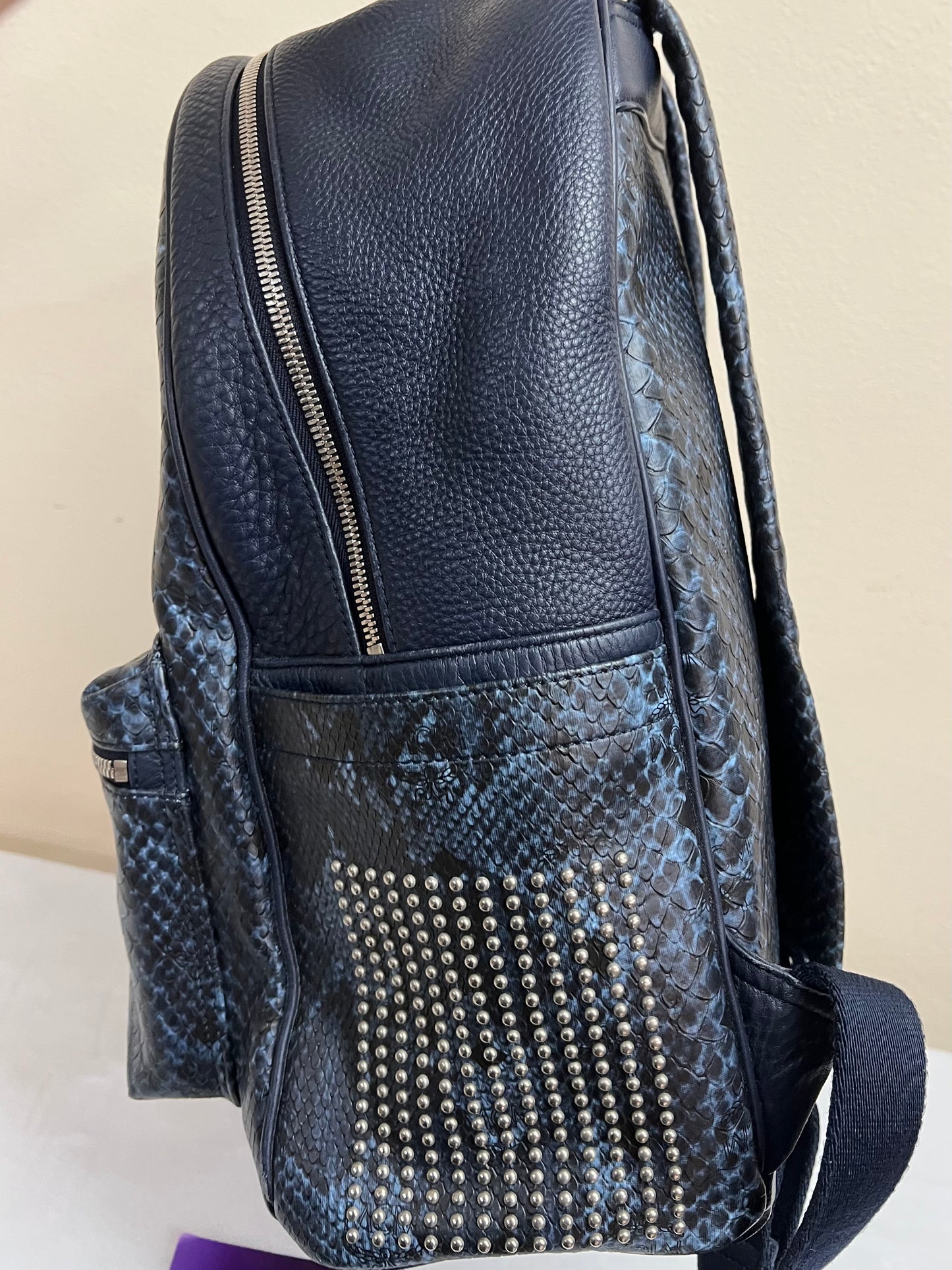MCM BAGPACK SNAKESKIN LIMITED EDITION BLUE