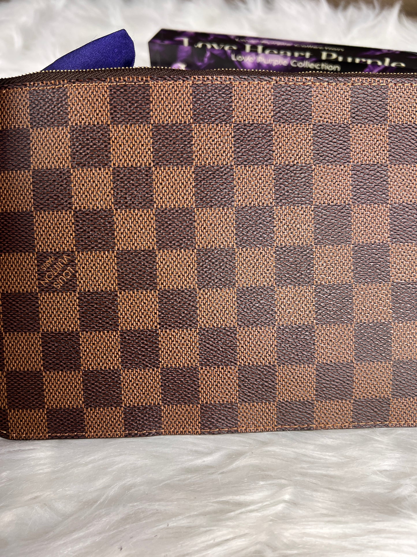 NEVERFULL POCHETTE MM DAMIER / RED INTERIOR