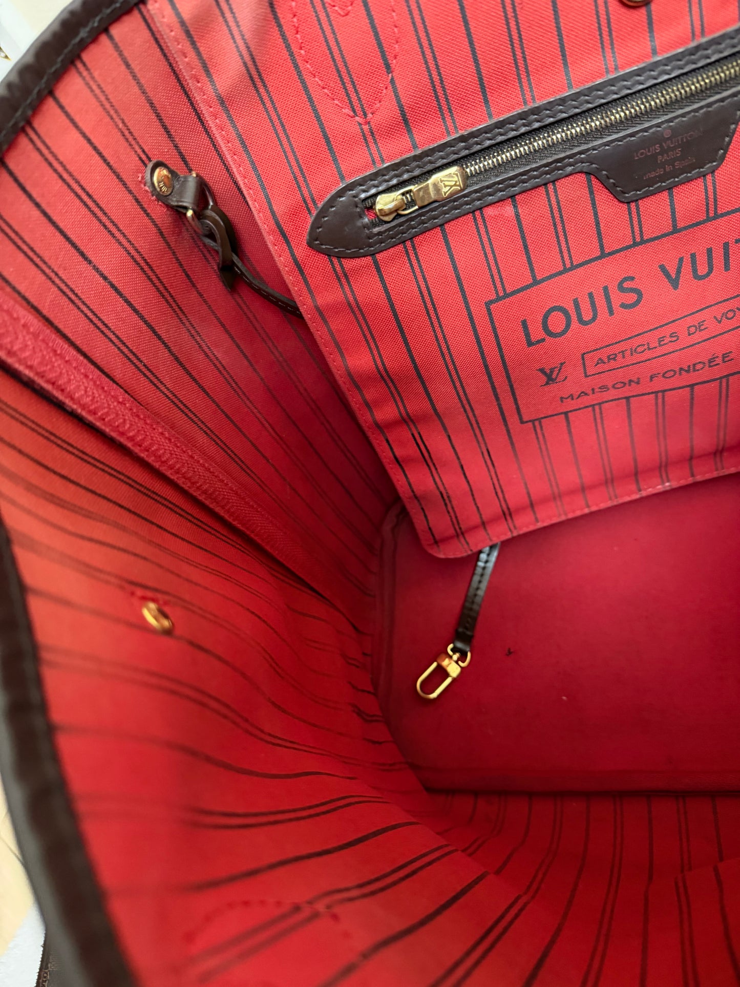 NEVERFULL MM W/ POUCH DAMIER EBENE