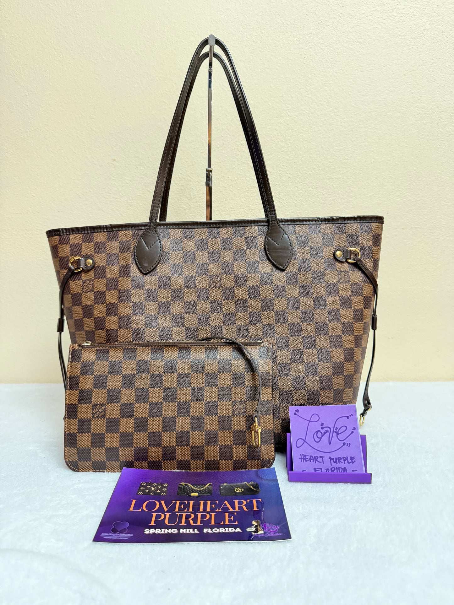 NEVERFULL MM W/ POUCH DAMIER EBENE