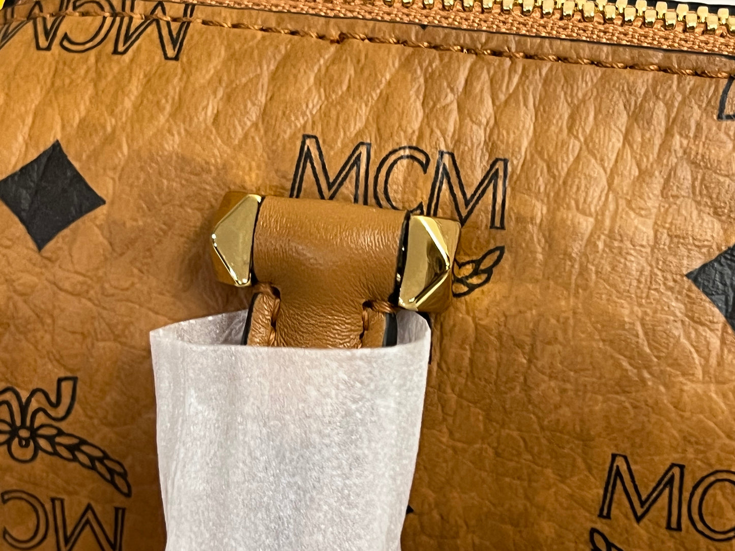 MCM MINI BOSTON COGNAC