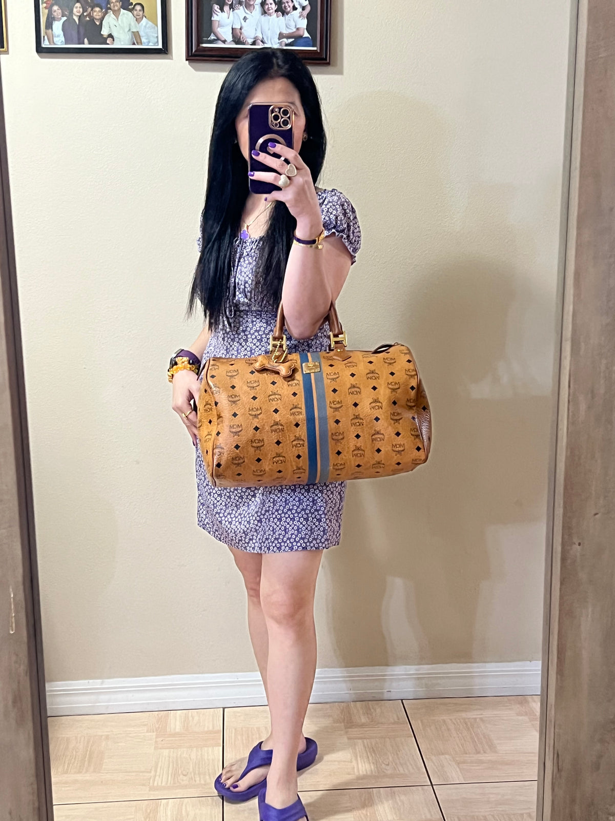 MCM DUFFLE 40 COGNAC