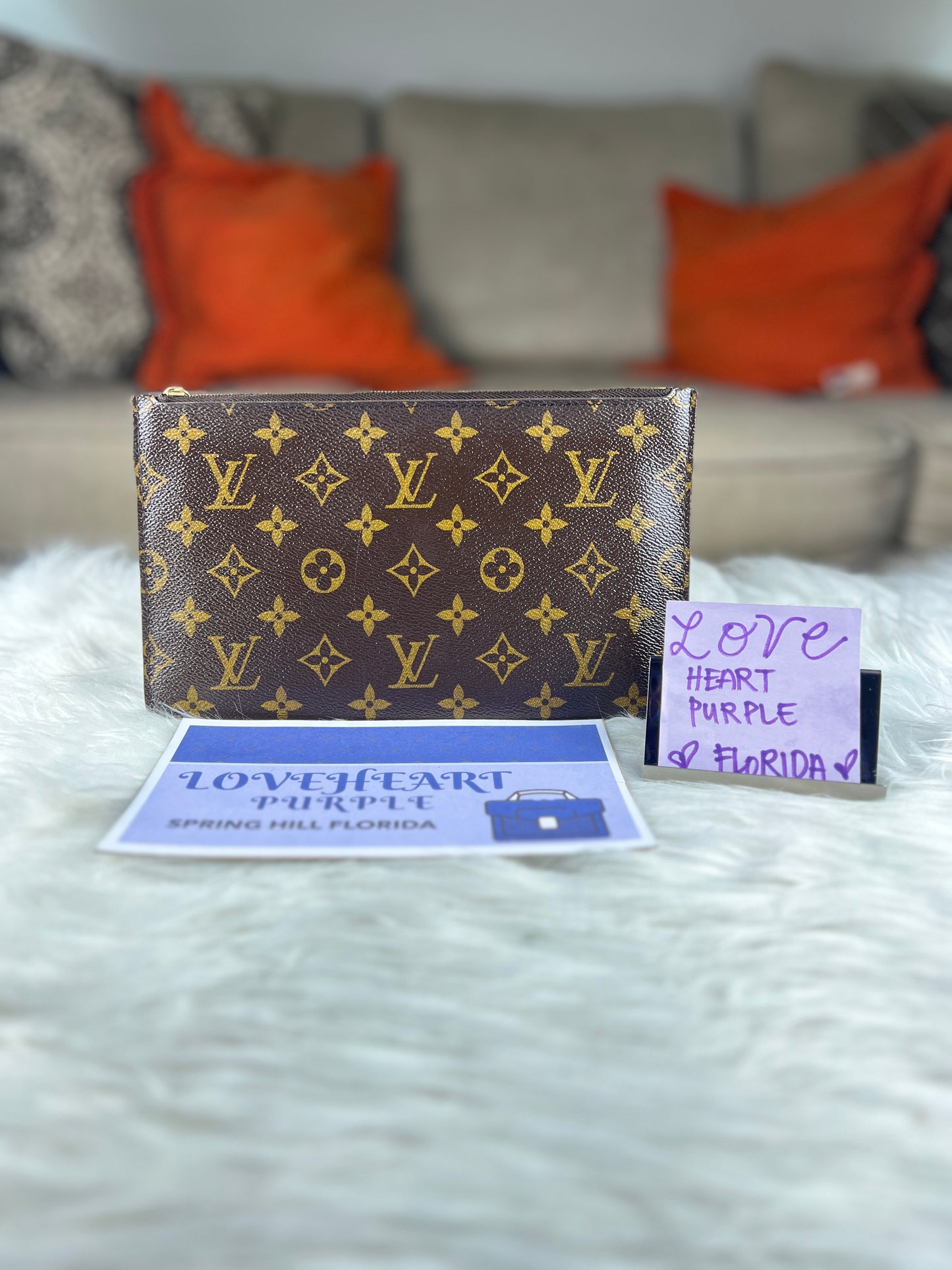 NEVERFULL POCHETTE MM MONO / MIMOSA YELLOW INTERIOR